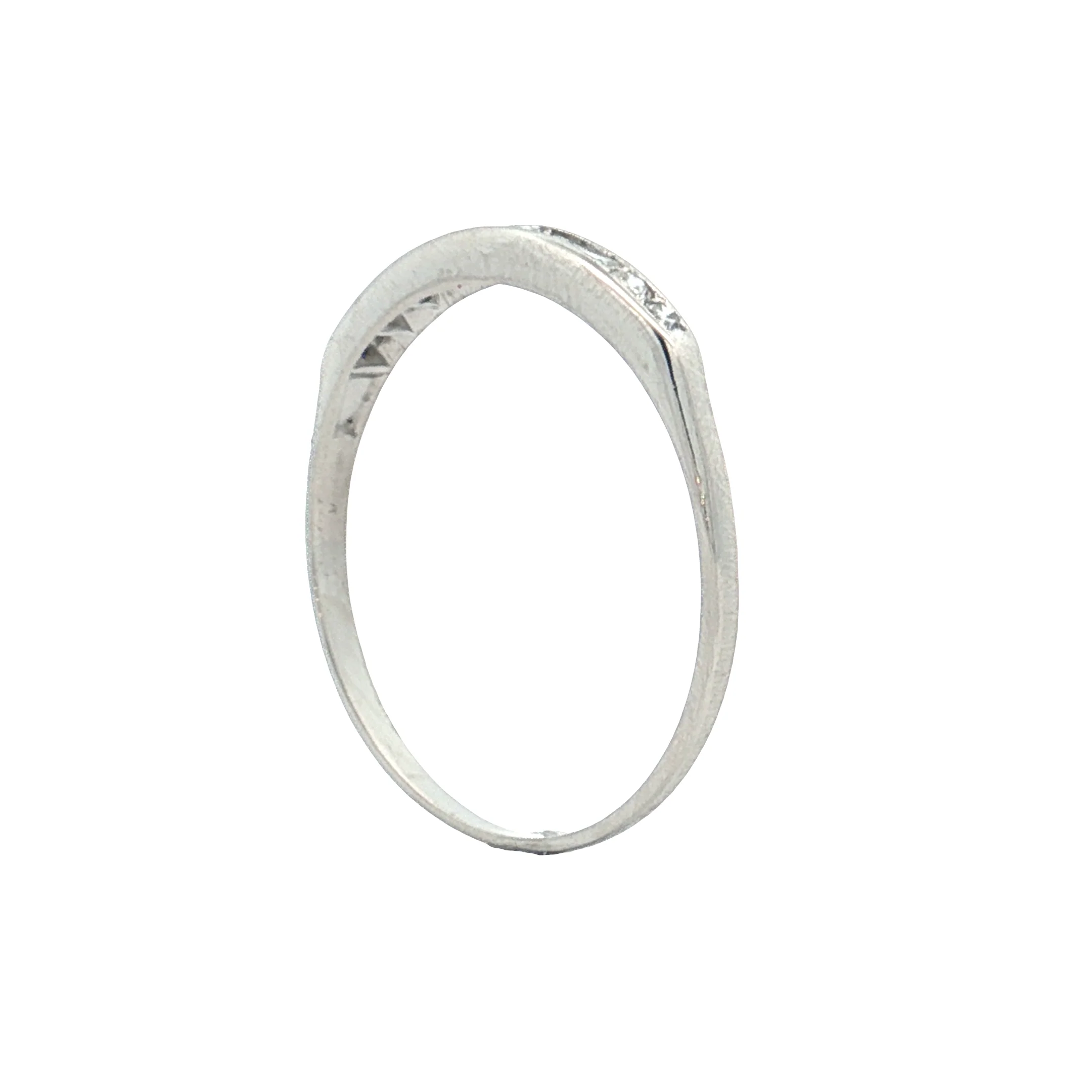 .21 Vintage Deco Diamond Wedding Band Platinum - Image 5