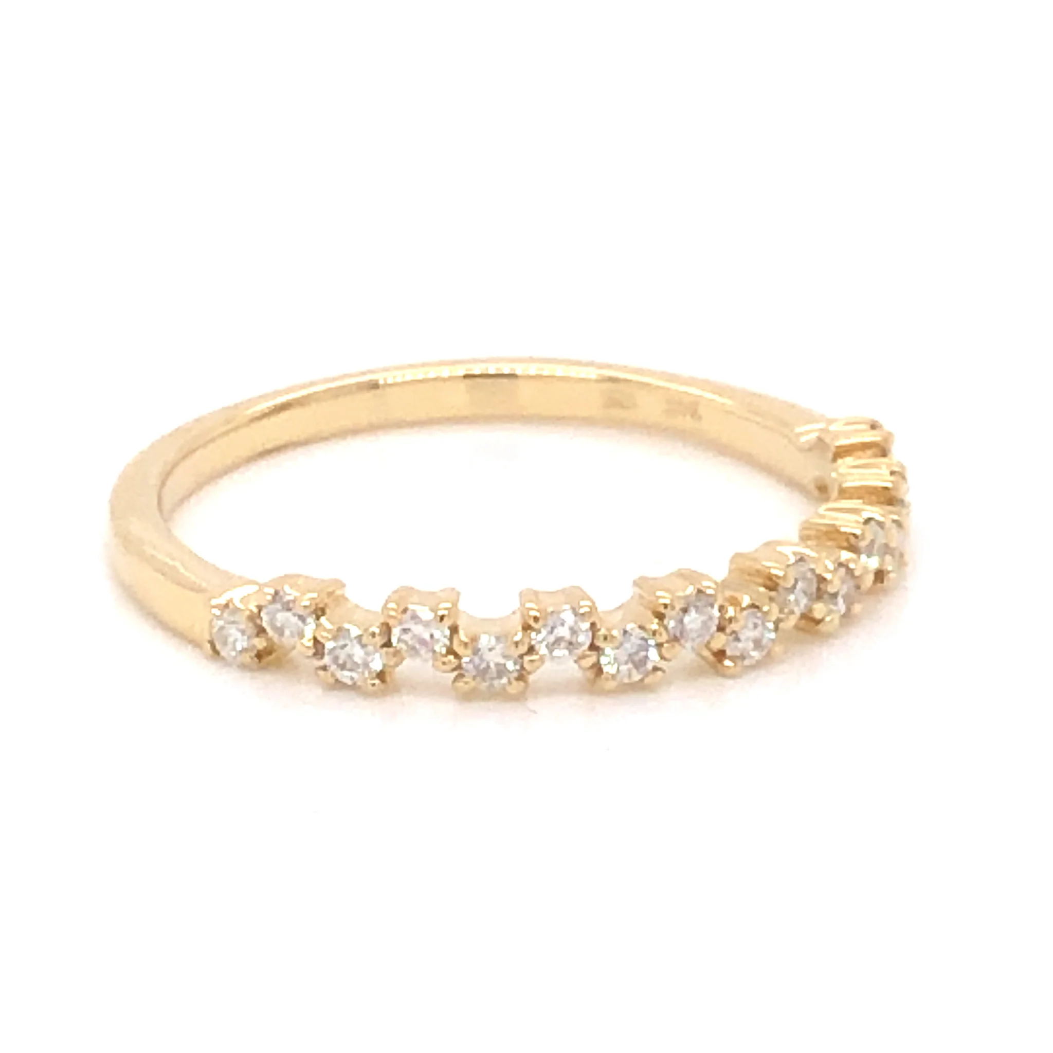 .22 Alternating Diamond Wedding Band in 14k Yellow Gold - Image 3