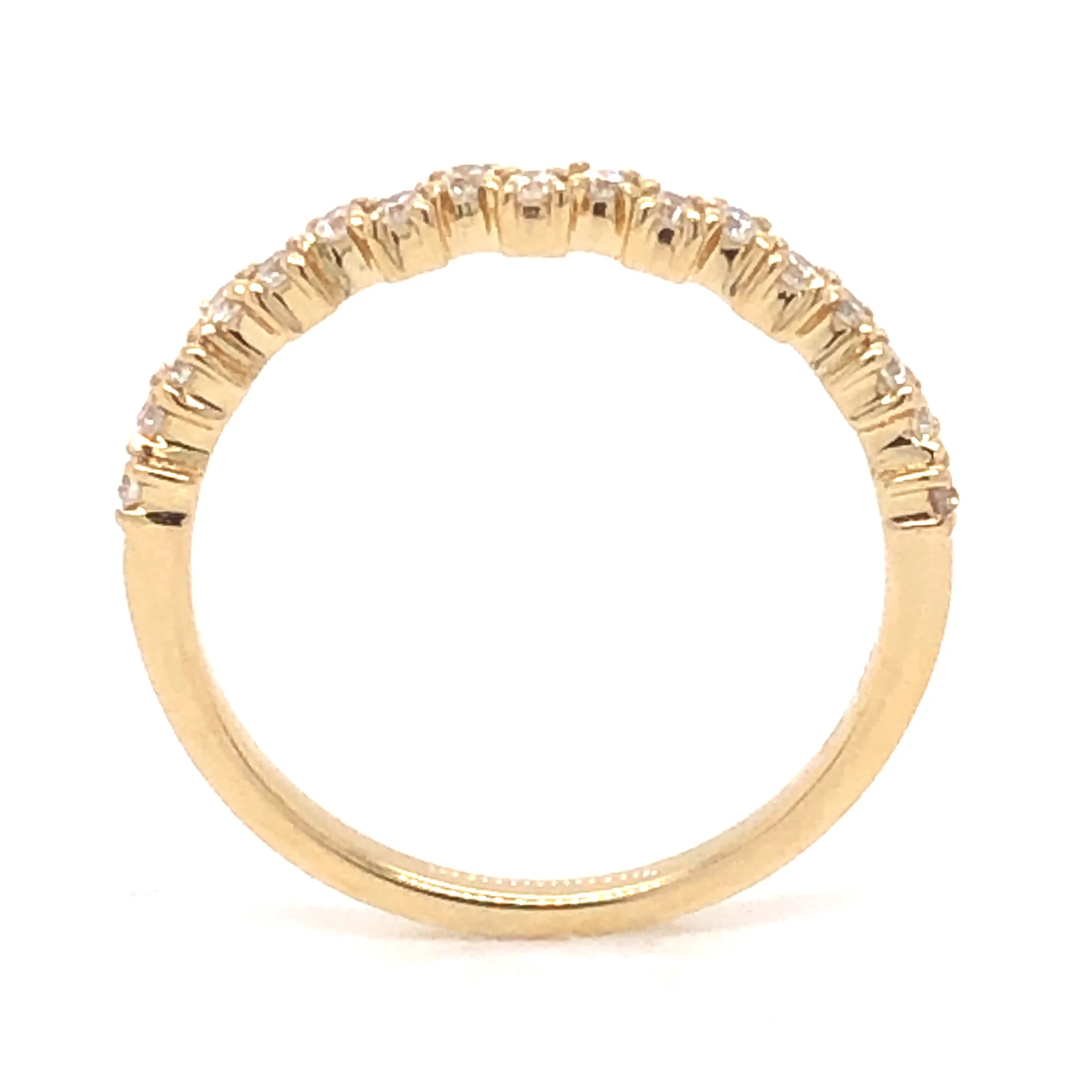 .22 Alternating Diamond Wedding Band in 14k Yellow Gold - Image 4