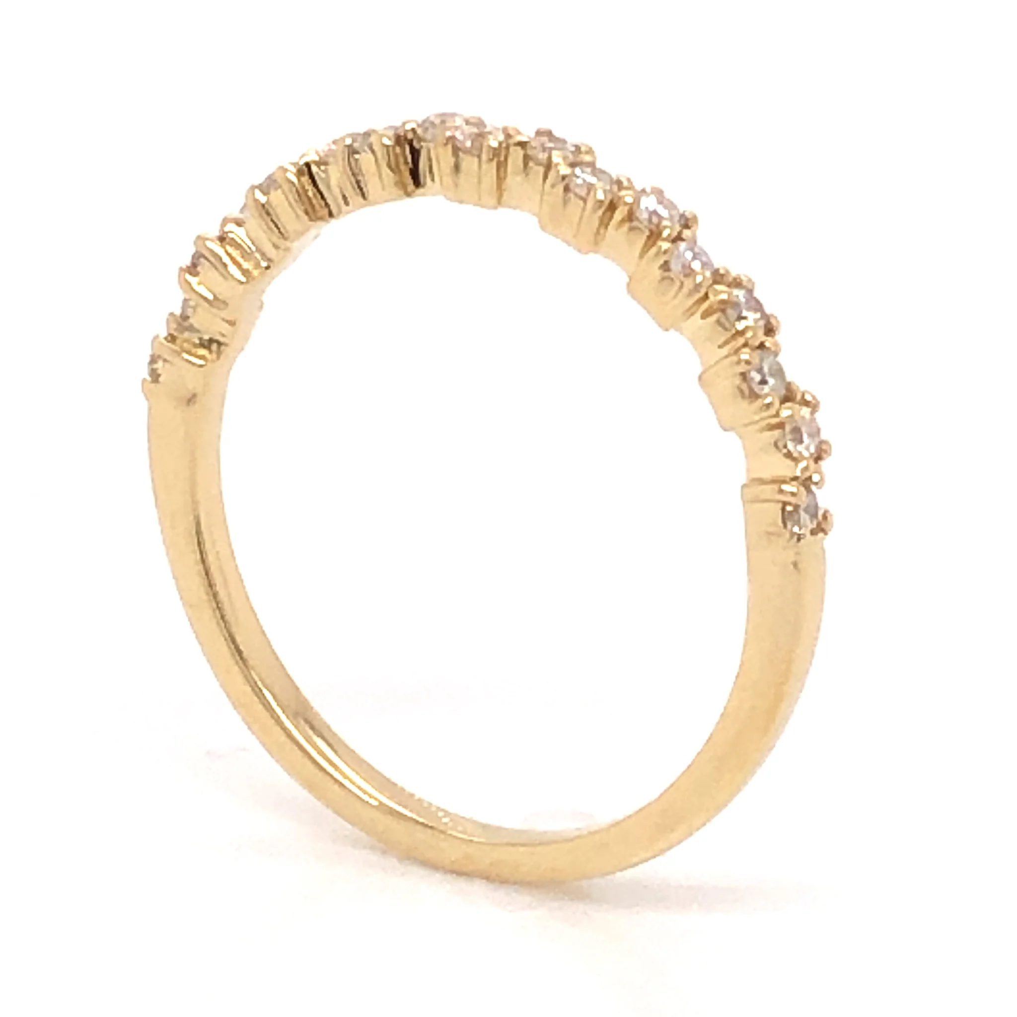 .22 Alternating Diamond Wedding Band in 14k Yellow Gold - Image 5