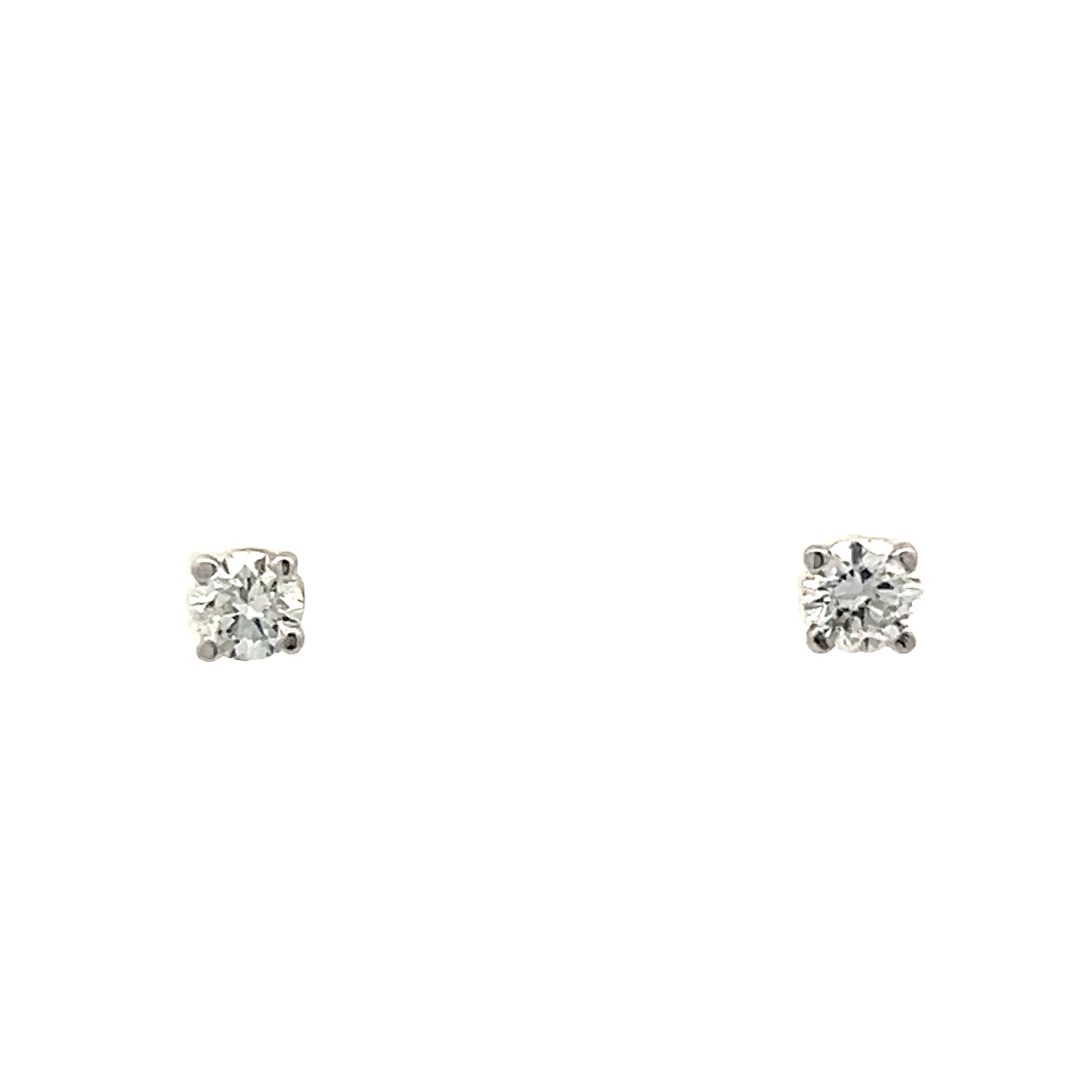 .22 Diamond Stud Earrings 14k White Gold
