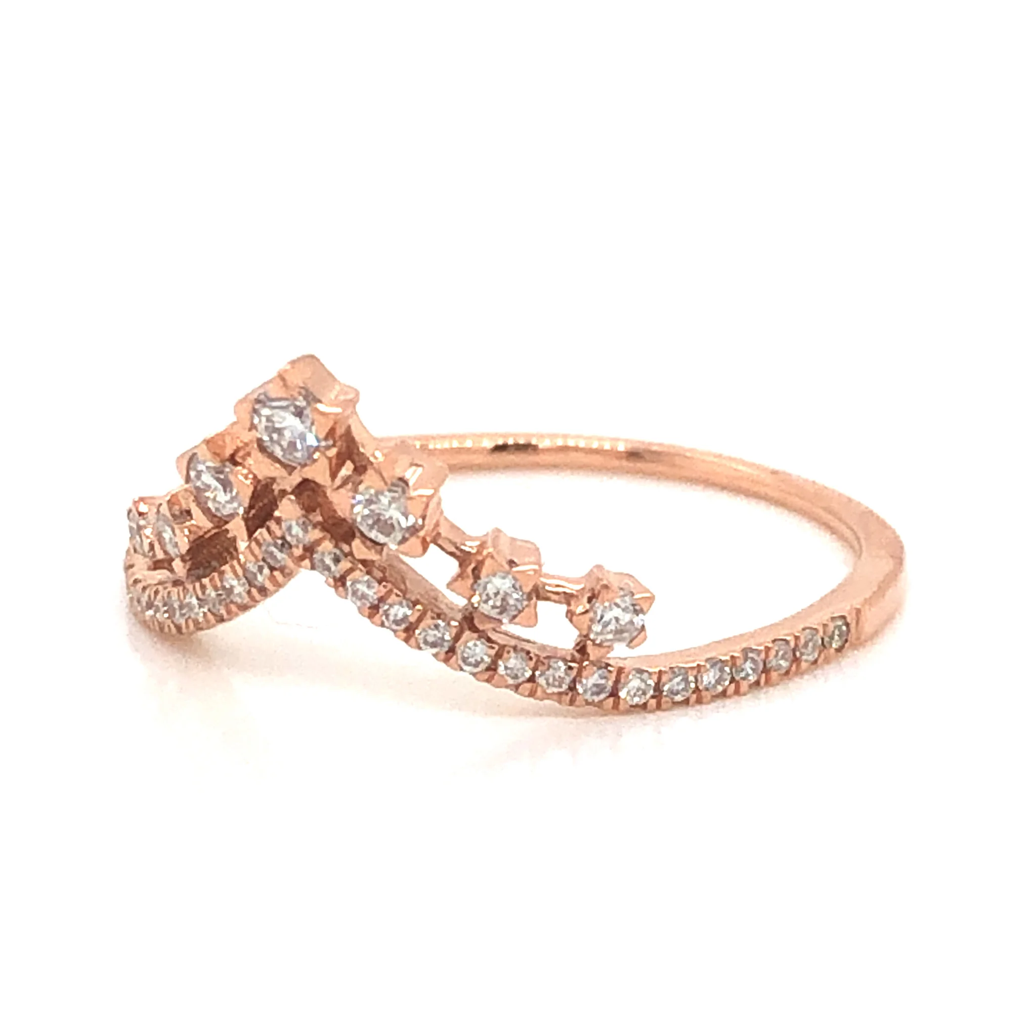 .22 Diamond Tiara Wedding Band in 14k Rose Gold - Image 2