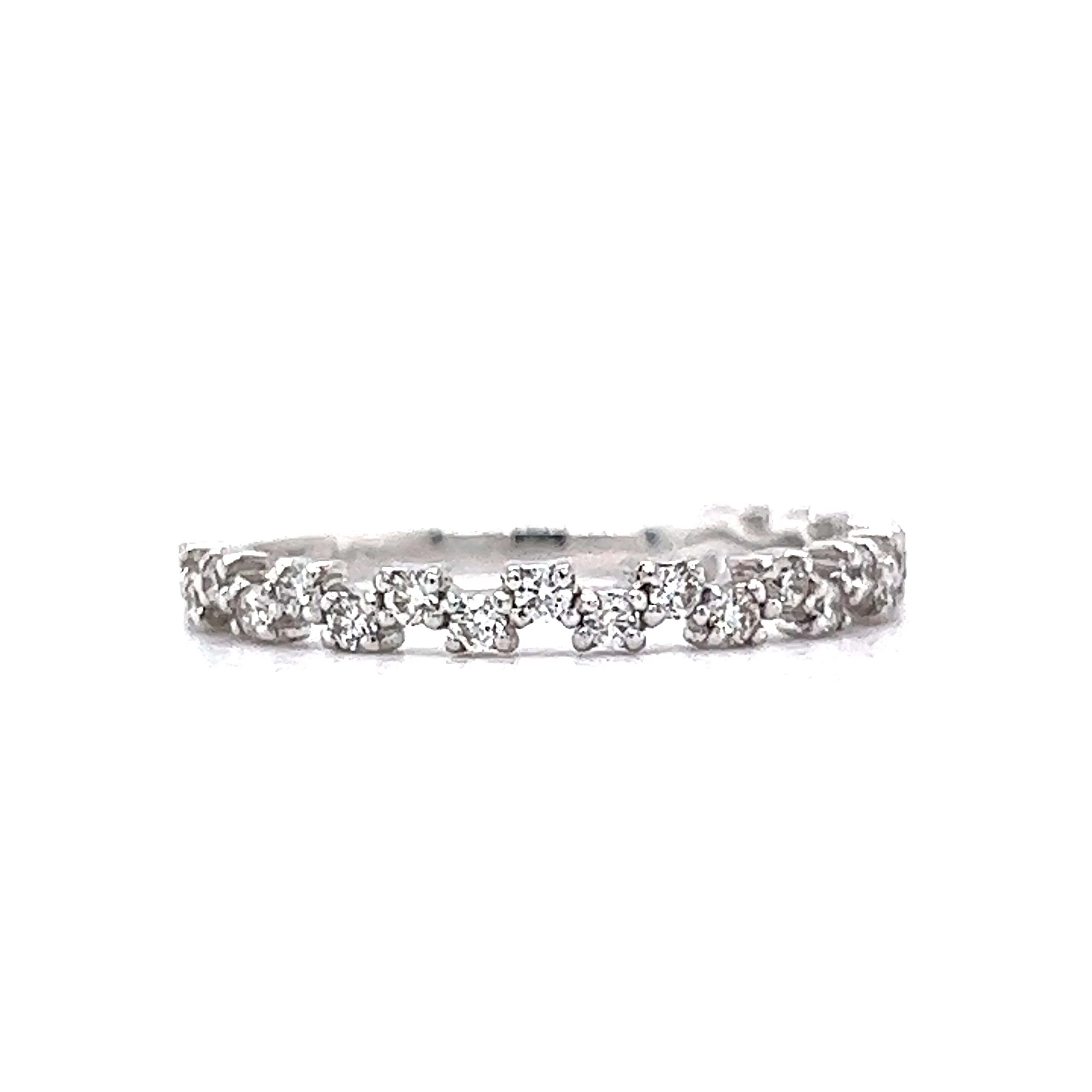 .22 Offset Diamond Wedding Band in 14k White Gold - Image 3