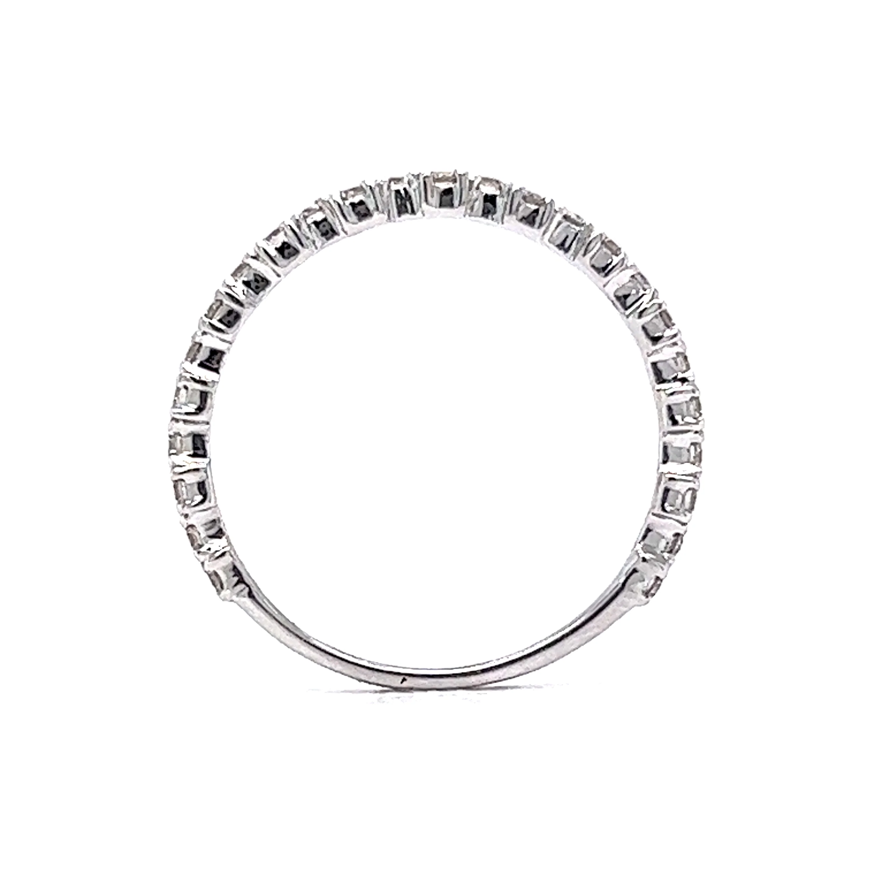 .22 Offset Diamond Wedding Band in 14k White Gold - Image 4