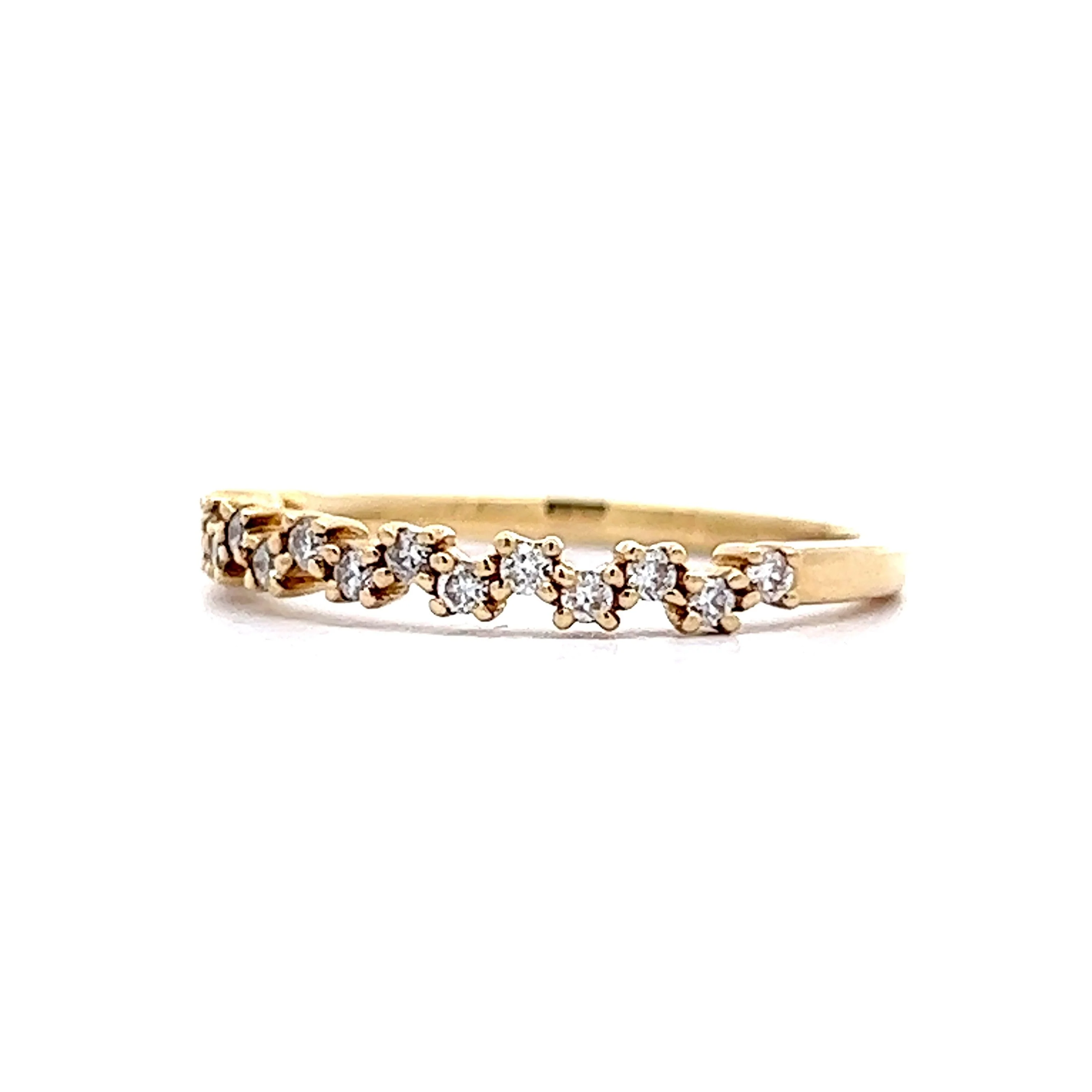 .22 Staggered Round Diamond Wedding Band in 14k Yellow Gold - Image 2