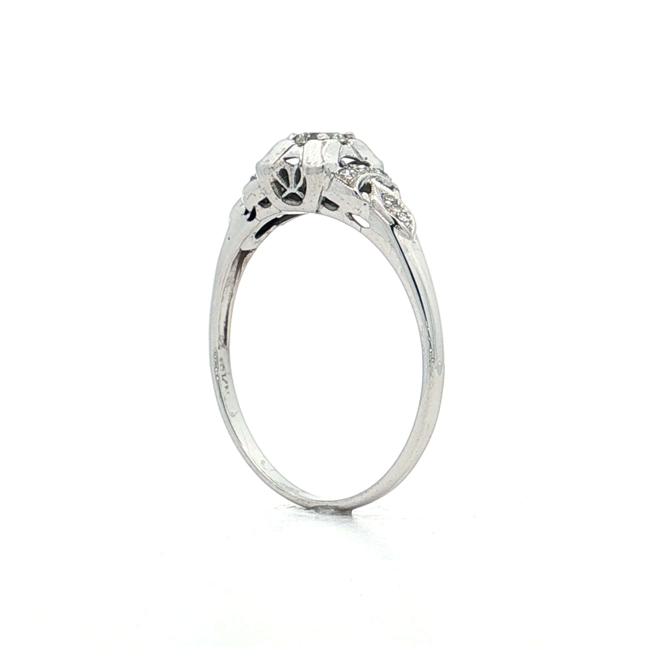 .22 Vintage Deco Diamond Engagement Ring 18k - Image 5