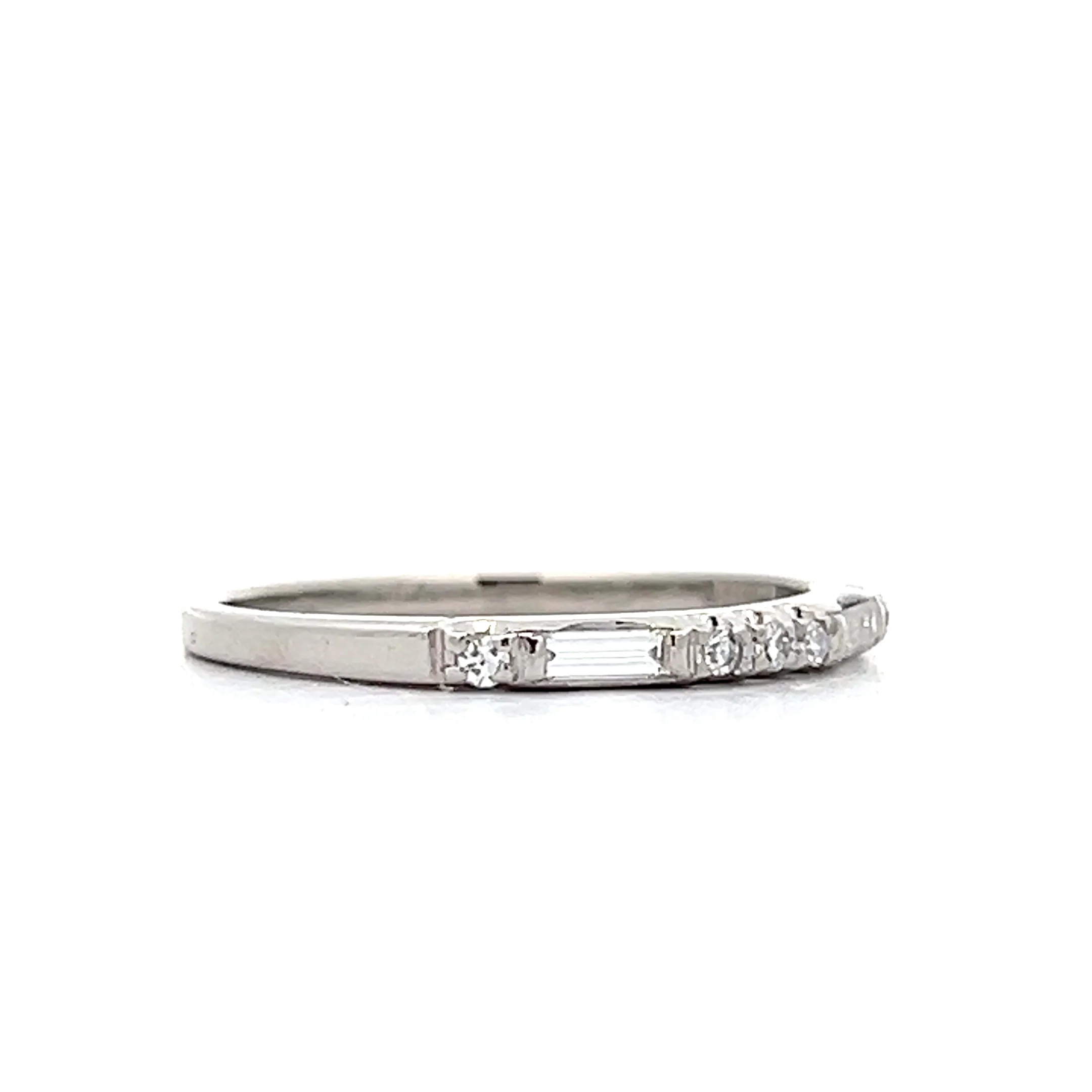 .22 Vintage Mid-Century Diamond Band in Platinum - Image 3