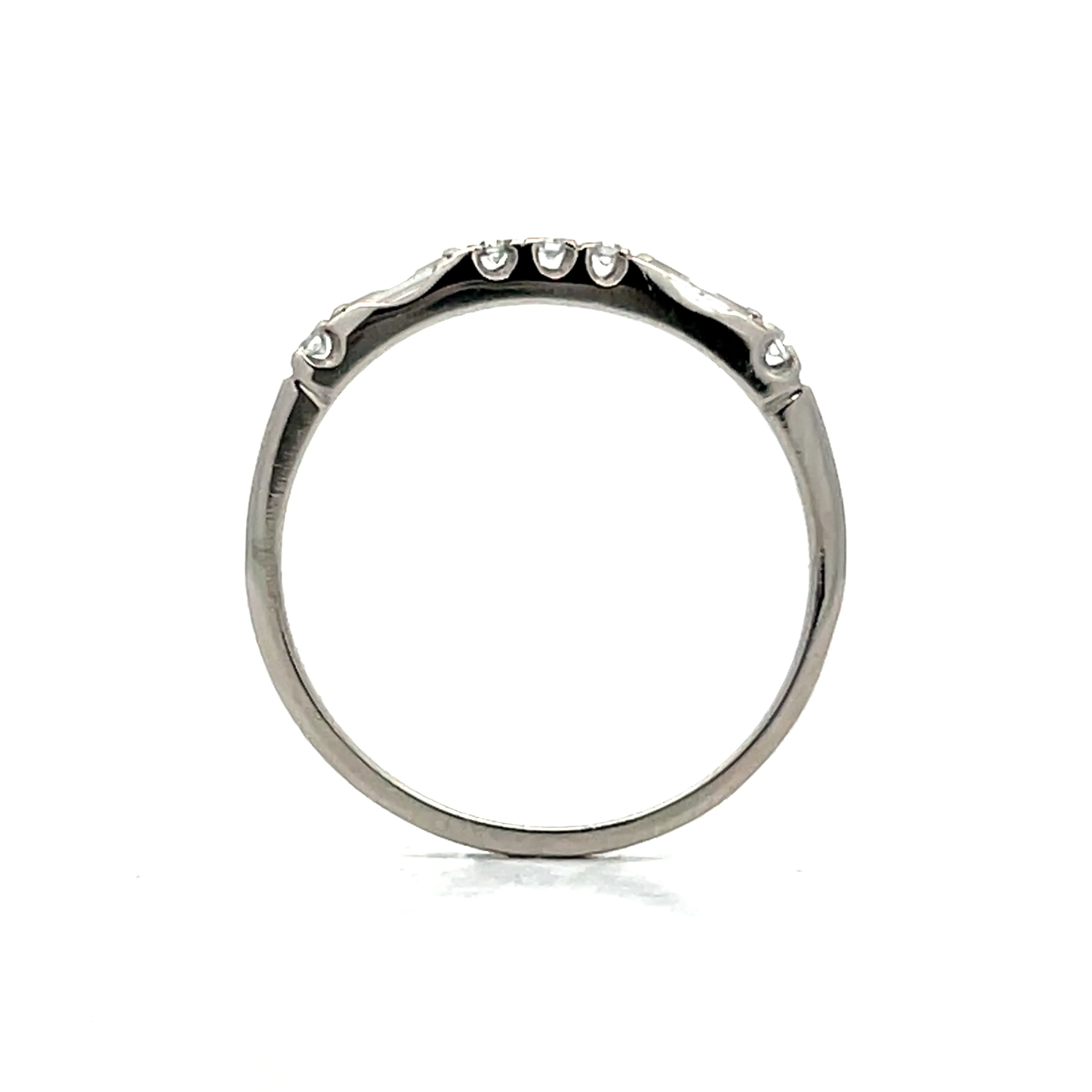 .22 Vintage Mid-Century Diamond Band in Platinum - Image 4