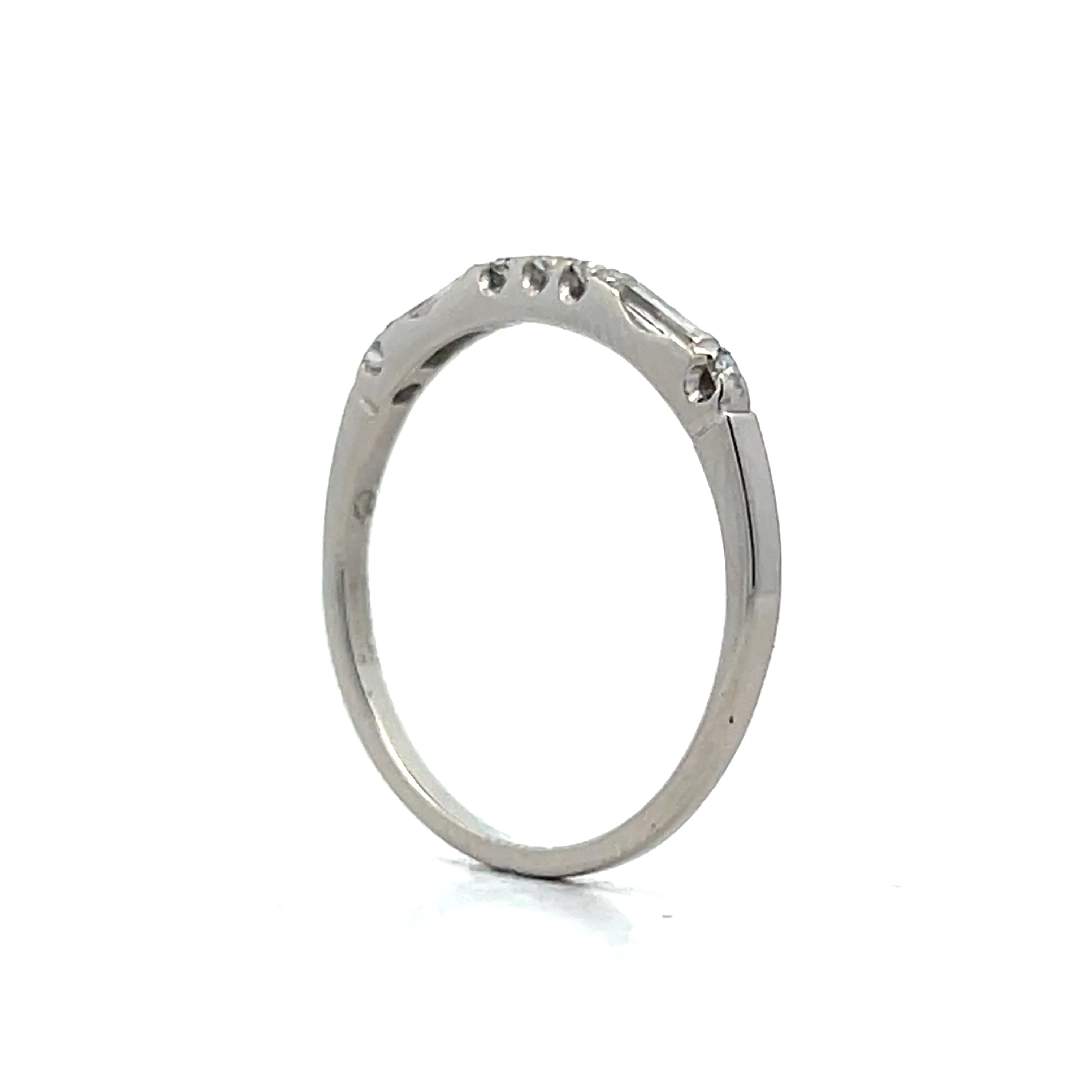 .22 Vintage Mid-Century Diamond Band in Platinum - Image 5