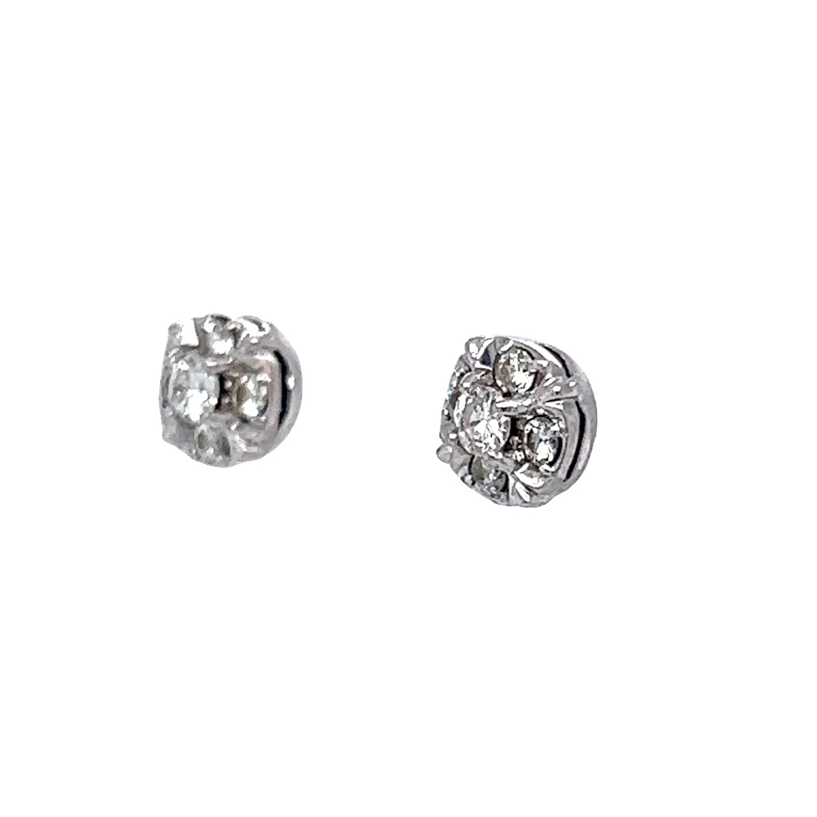 .22 Round Brilliant Diamond Stud Earrings in 14k White Gold - Image 2