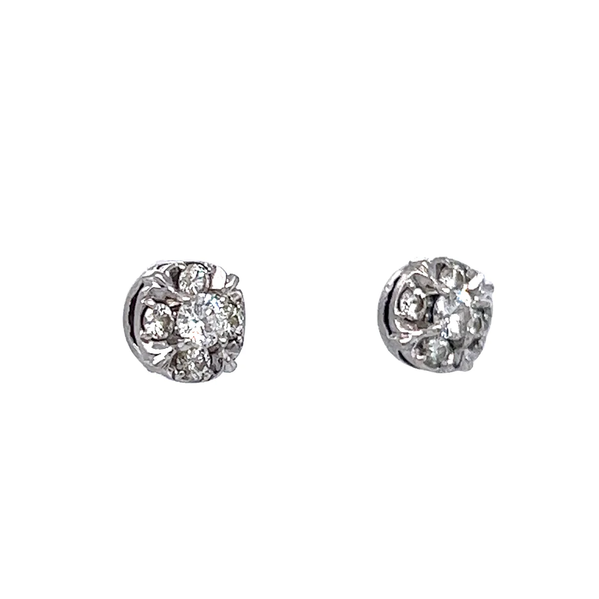 .22 Round Brilliant Diamond Stud Earrings in 14k White Gold - Image 3
