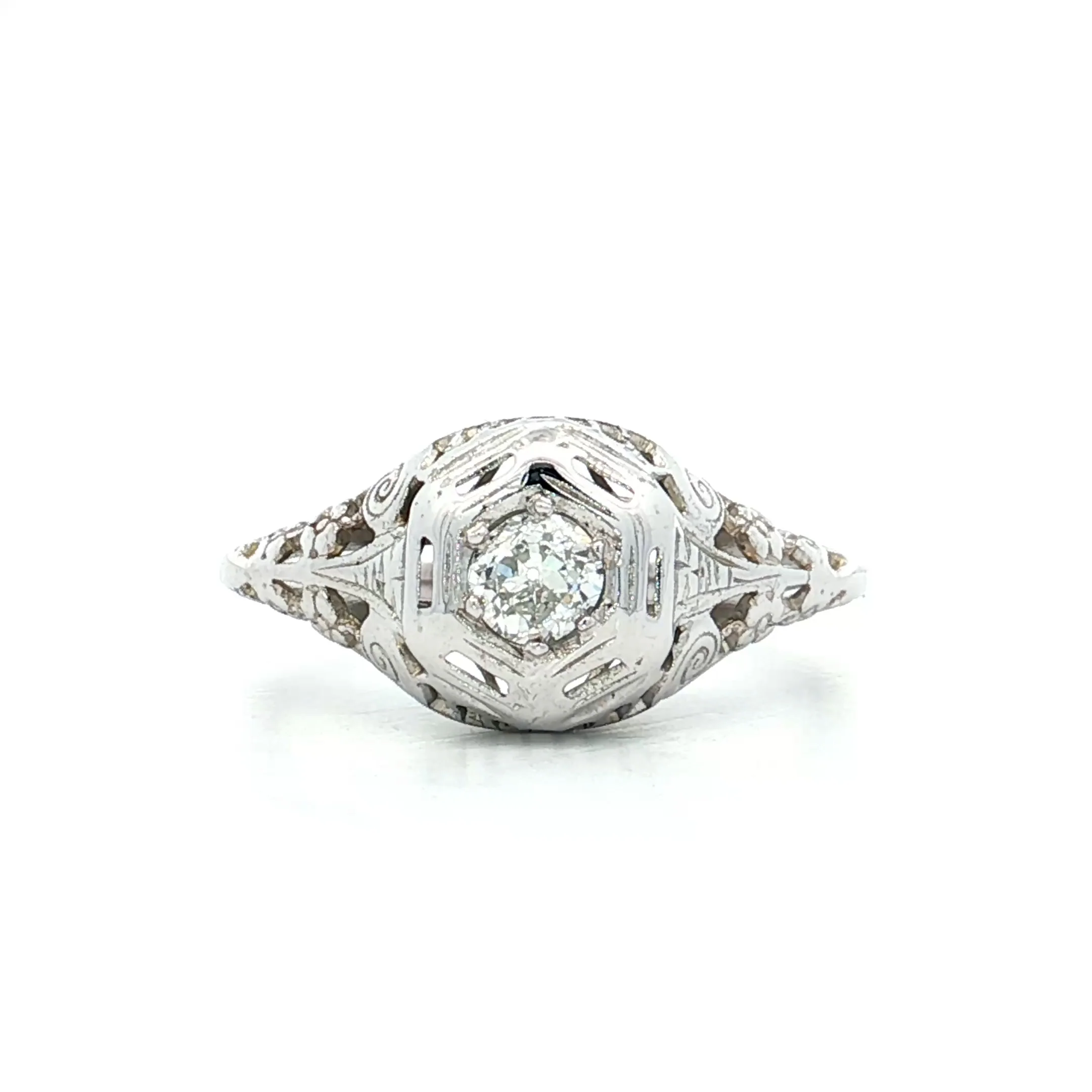 .23 Antique Old European Diamond Engagement Ring 18k