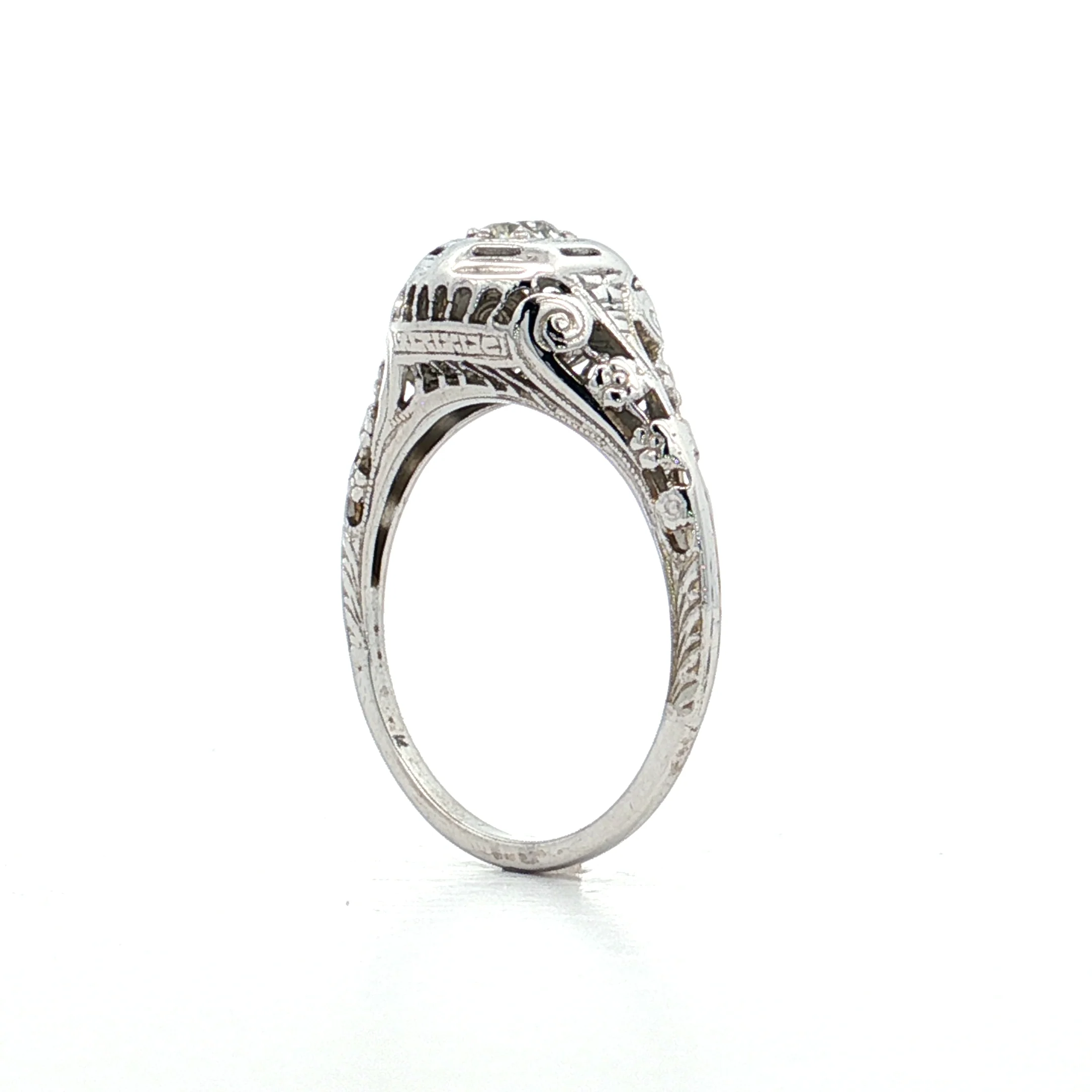 .23 Antique Old European Diamond Engagement Ring 18k - Image 5