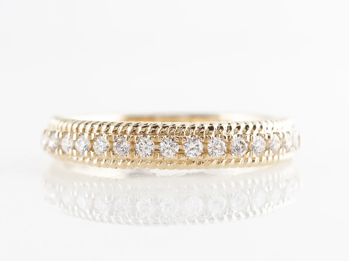 .23 Carat Round Diamond Wedding Band Yellow Gold