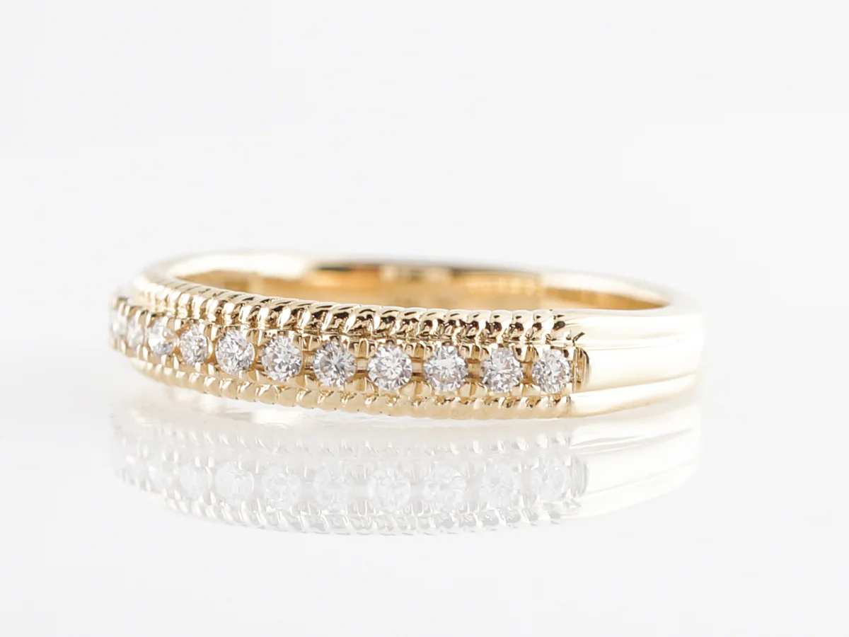 .23 Carat Round Diamond Wedding Band Yellow Gold - Image 2