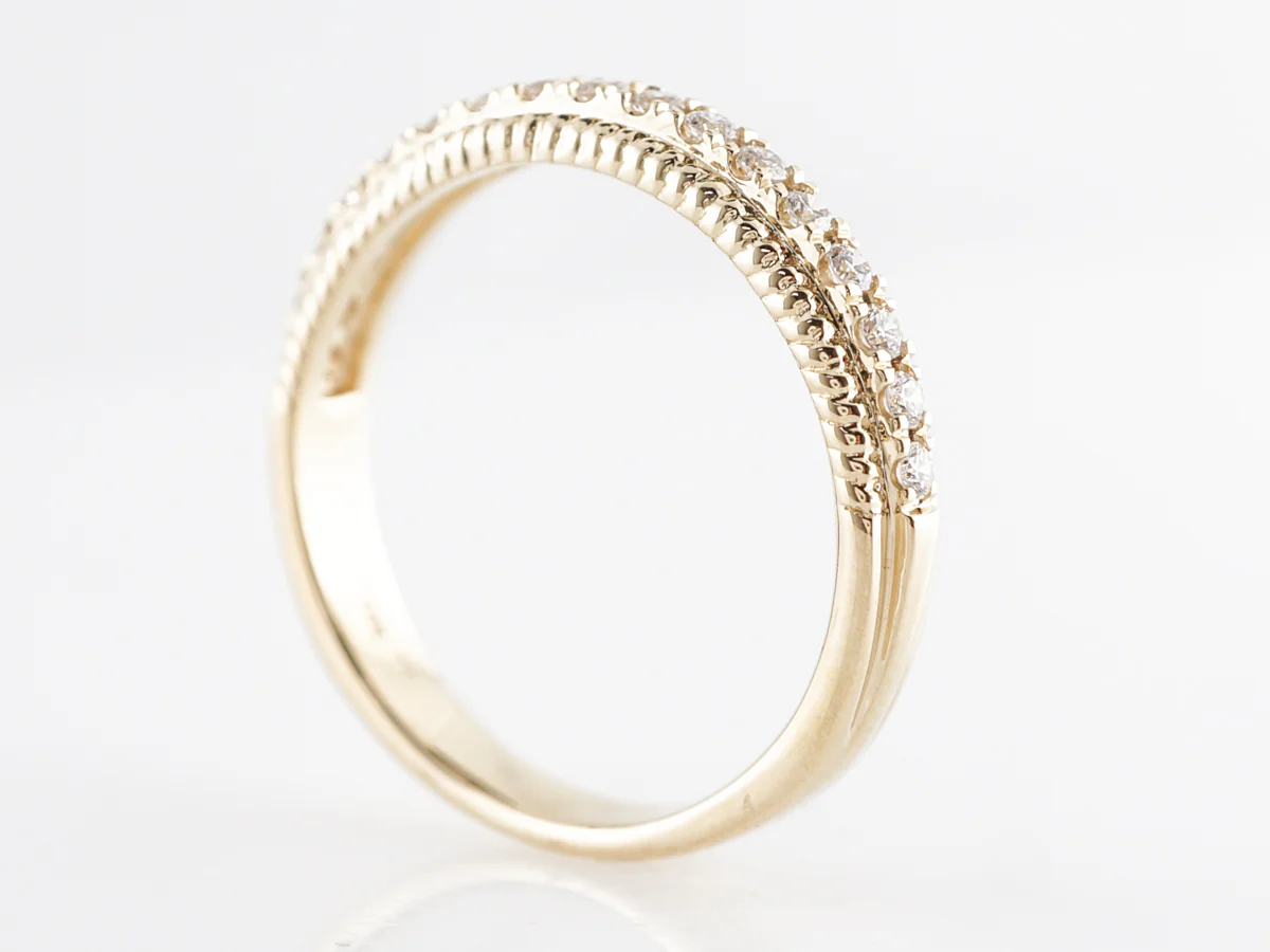.23 Carat Round Diamond Wedding Band Yellow Gold - Image 5