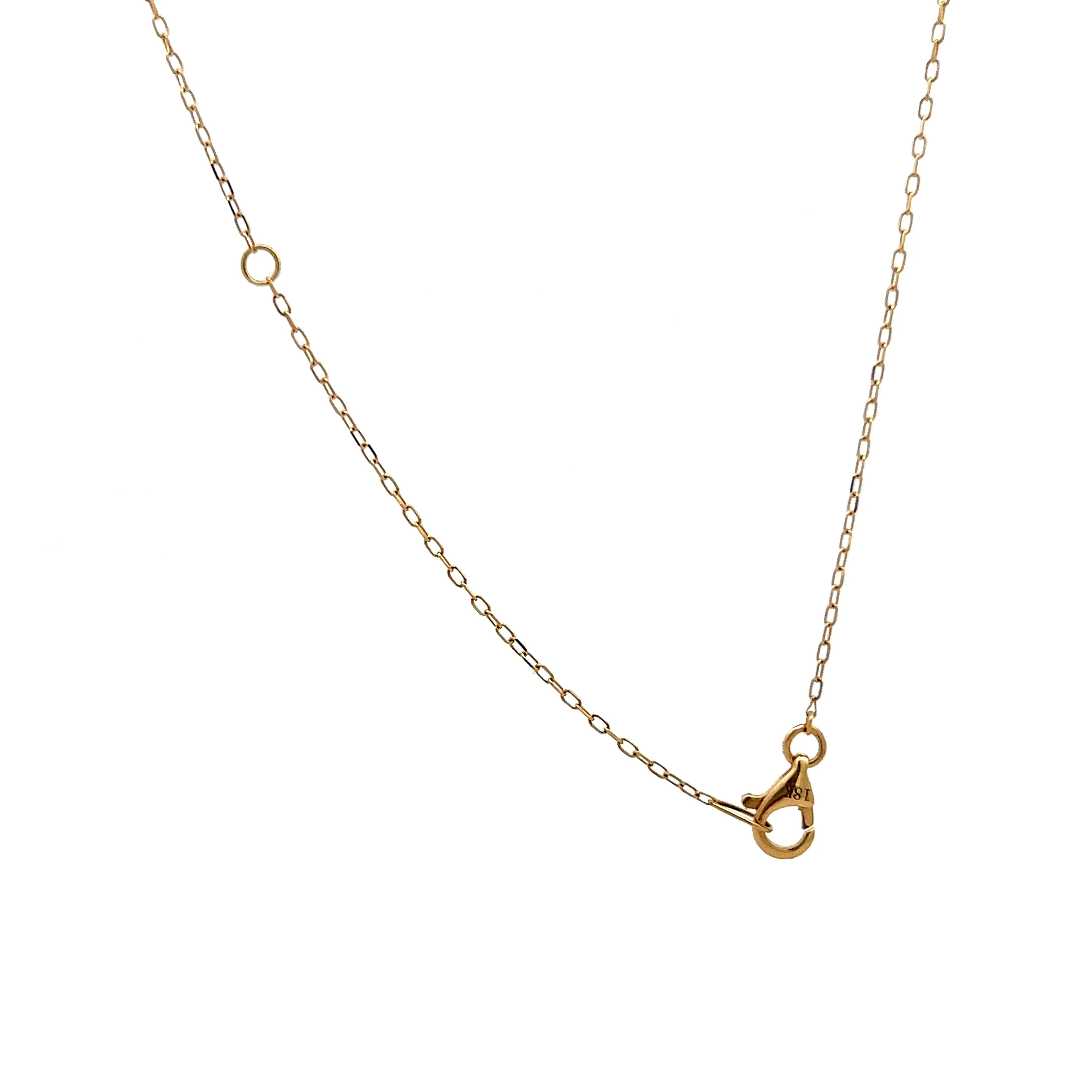 .23 Diamond Curved Bar Pendant Necklace in 18k - Image 4