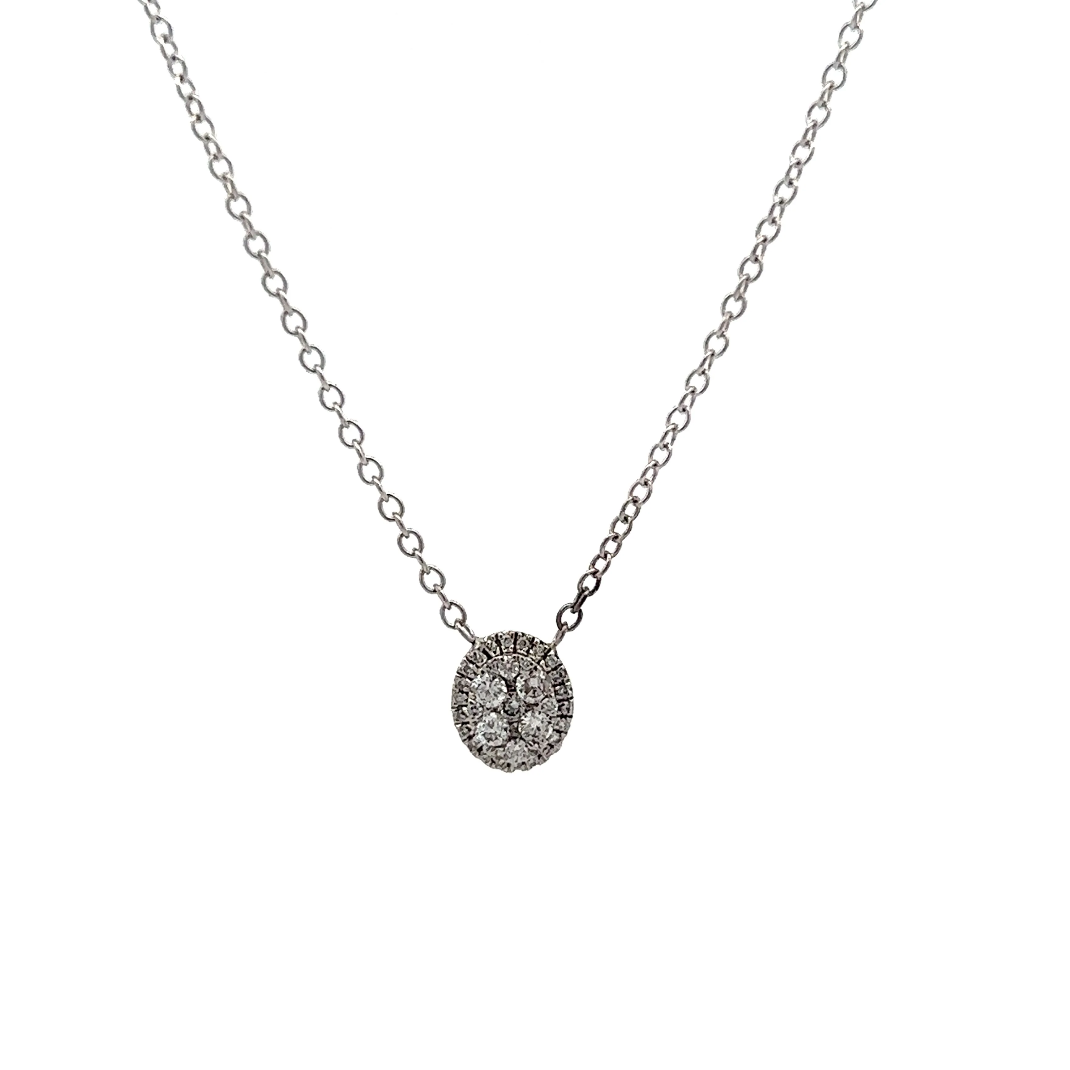 .23 Diamond Pendant Necklace in 14k White Gold