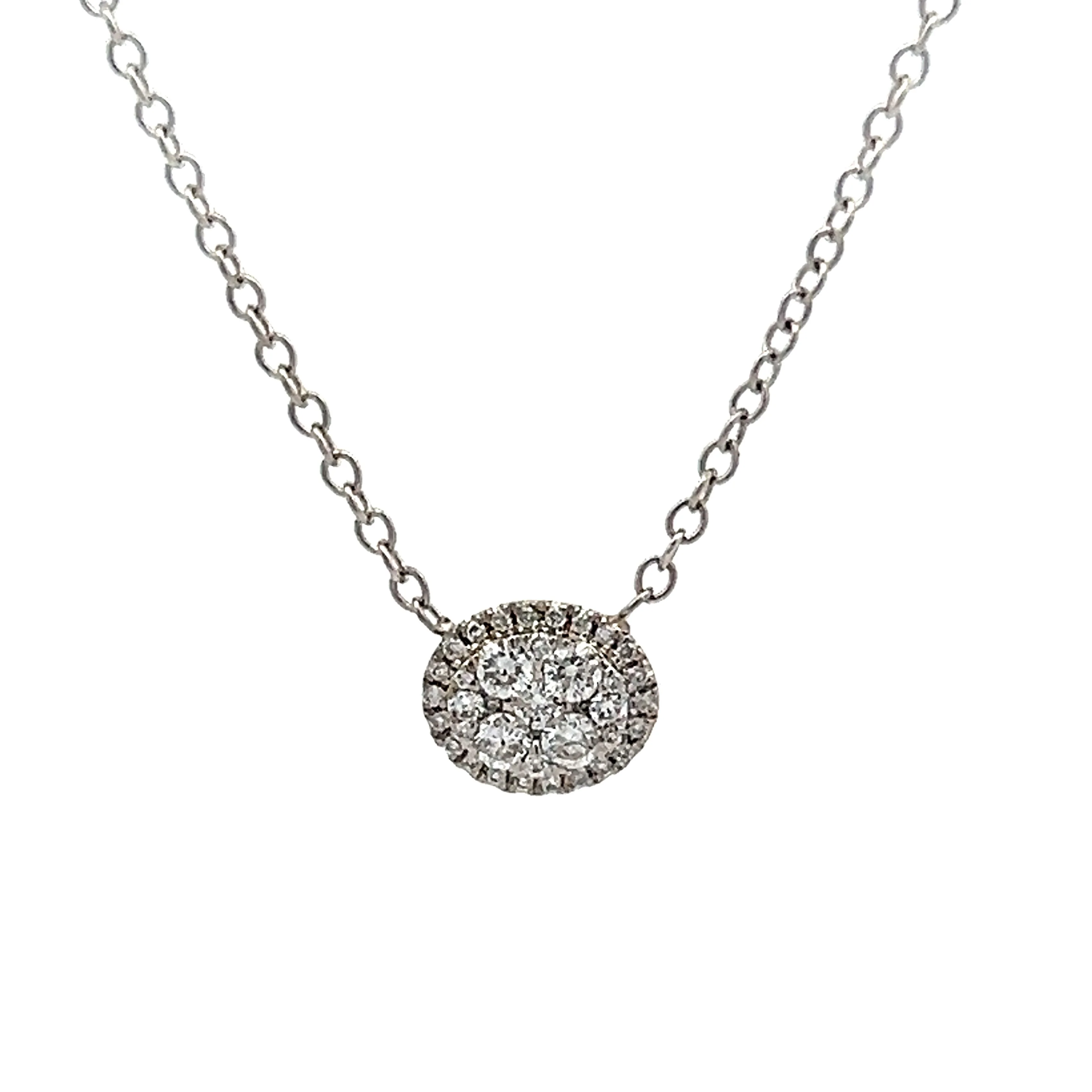 .23 Diamond Pendant Necklace in 14k White Gold
