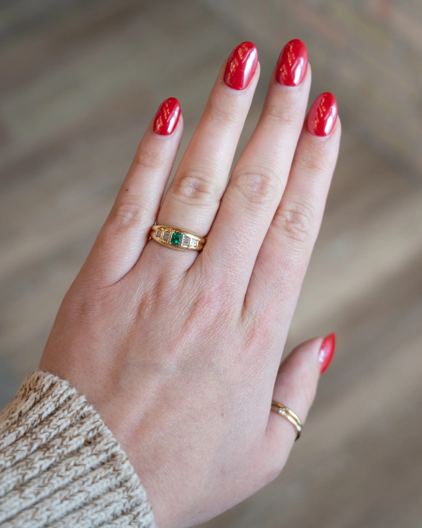 .23 Emerald & Diamond Ring in 14k Yellow Gold - Image 7