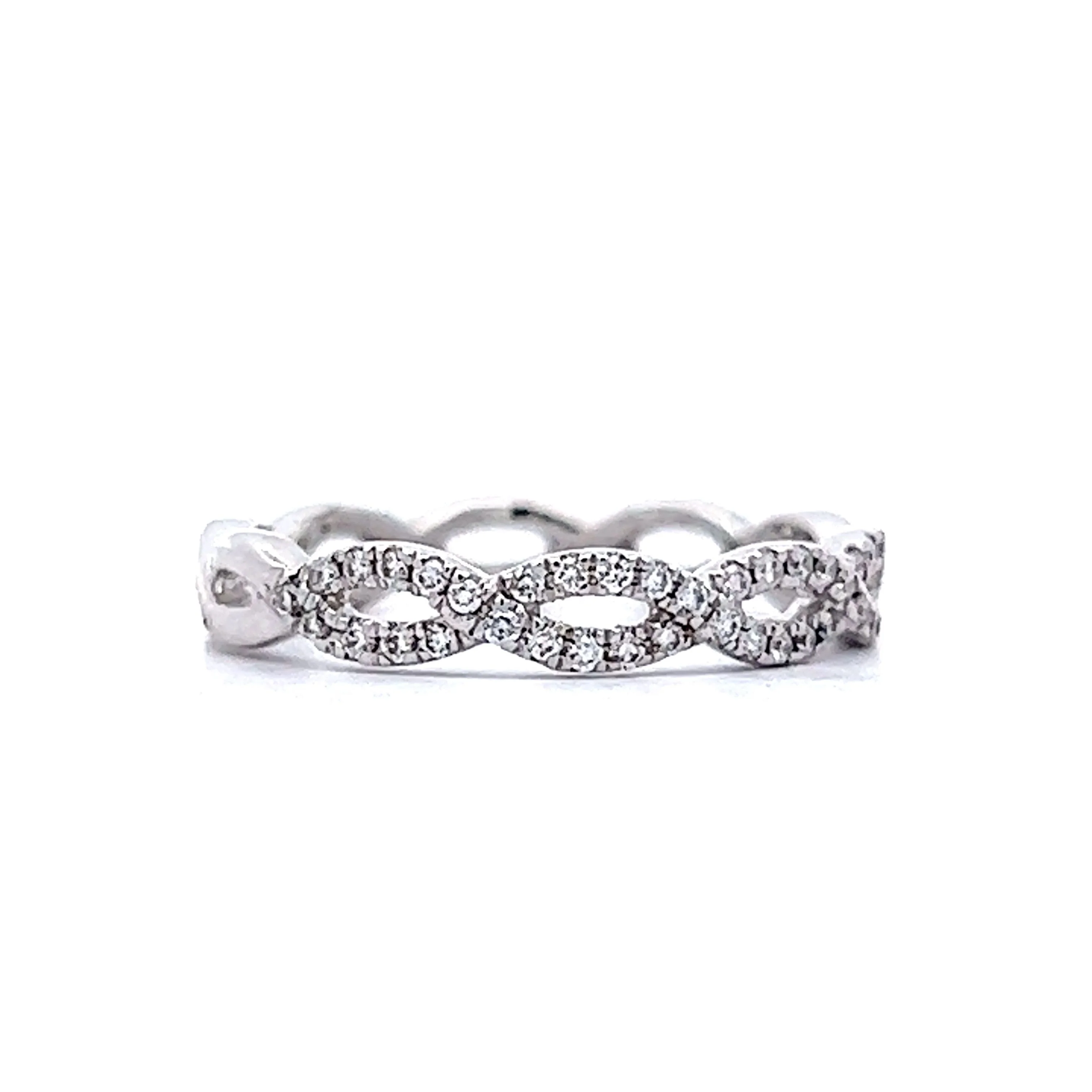 .23 Geometric Diamond Wedding Band in 14k White Gold - Image 3