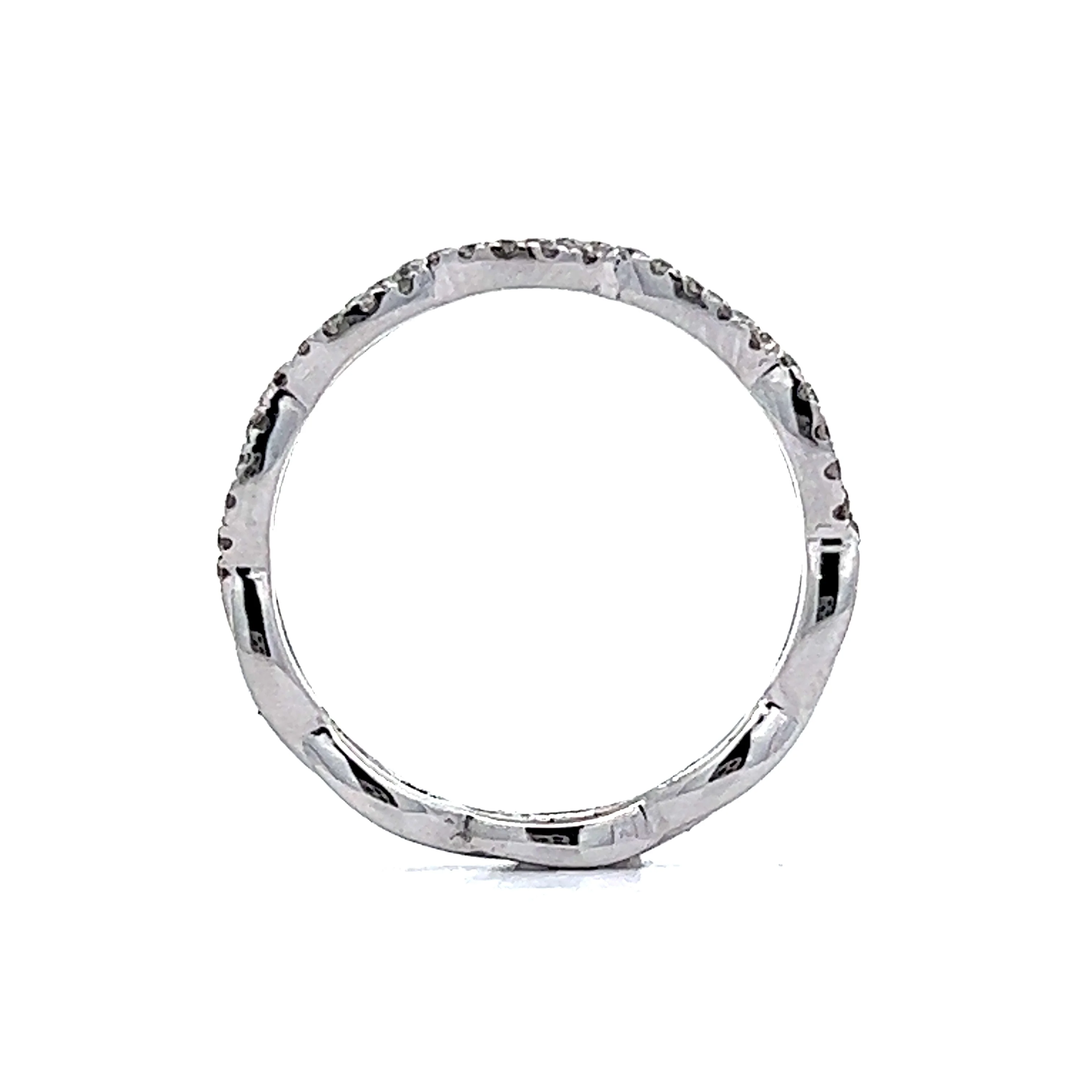 .23 Geometric Diamond Wedding Band in 14k White Gold - Image 4