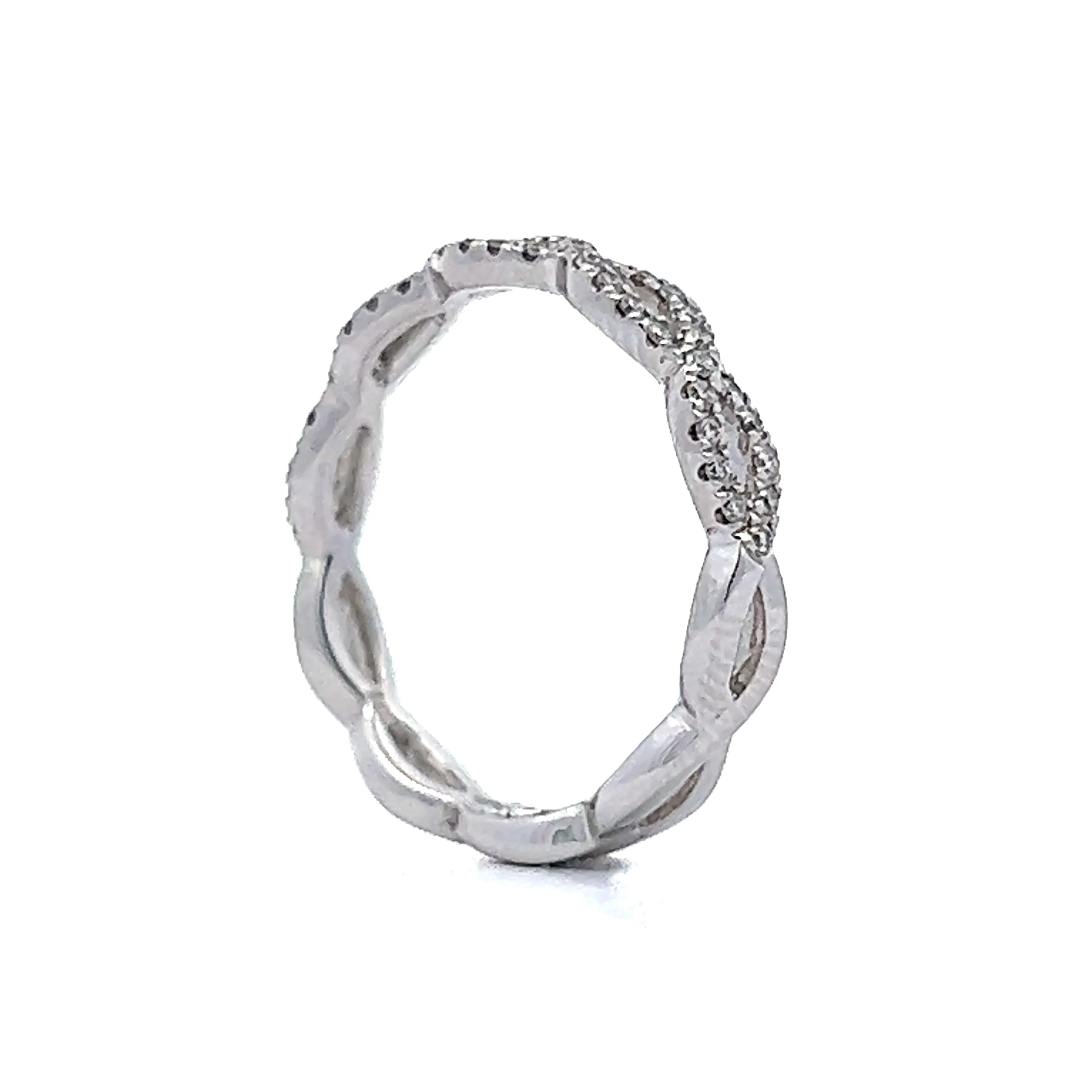 .23 Geometric Diamond Wedding Band in 14k White Gold - Image 5