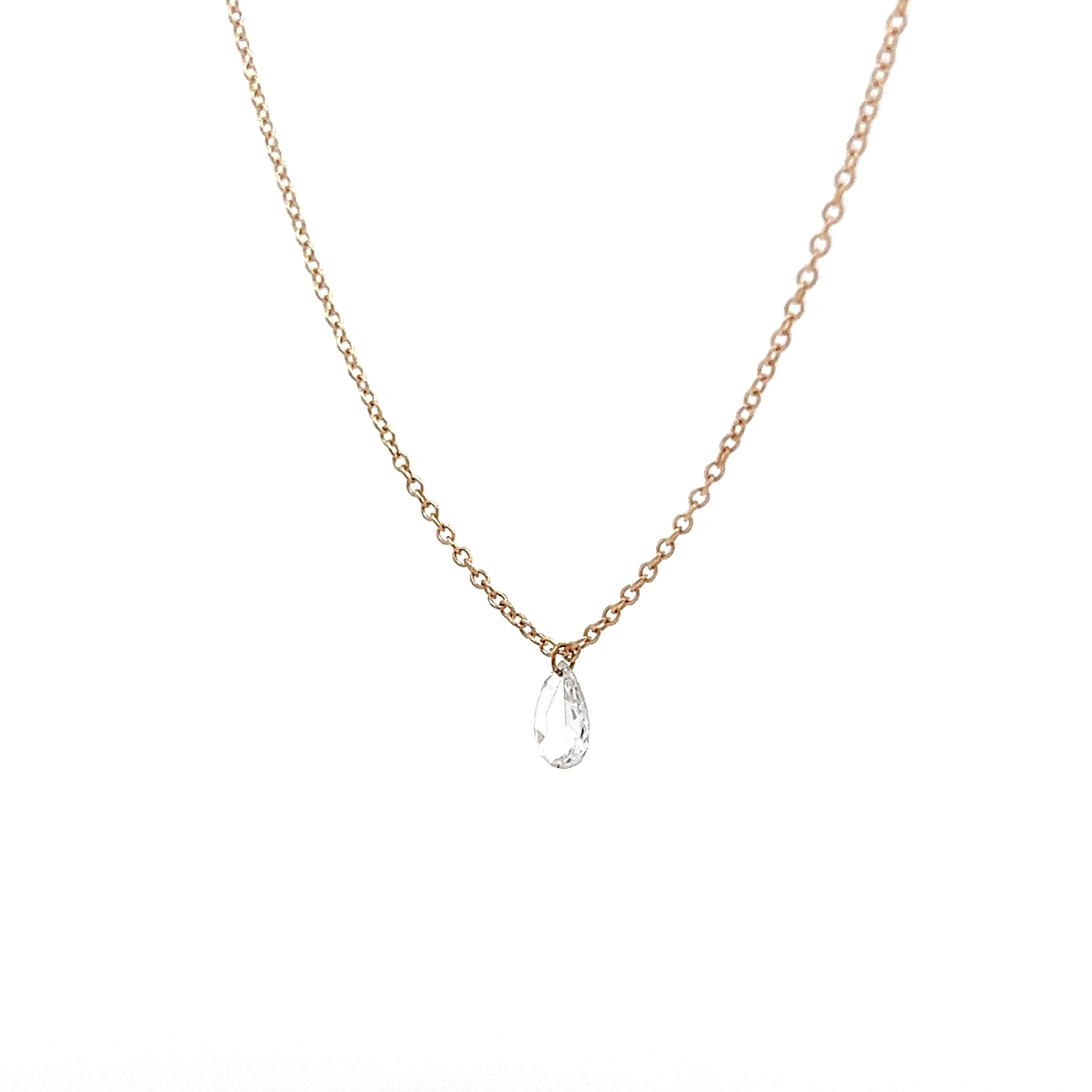 .23 Pear Rose Cut Diamond in 14k Yellow Gold - Image 2