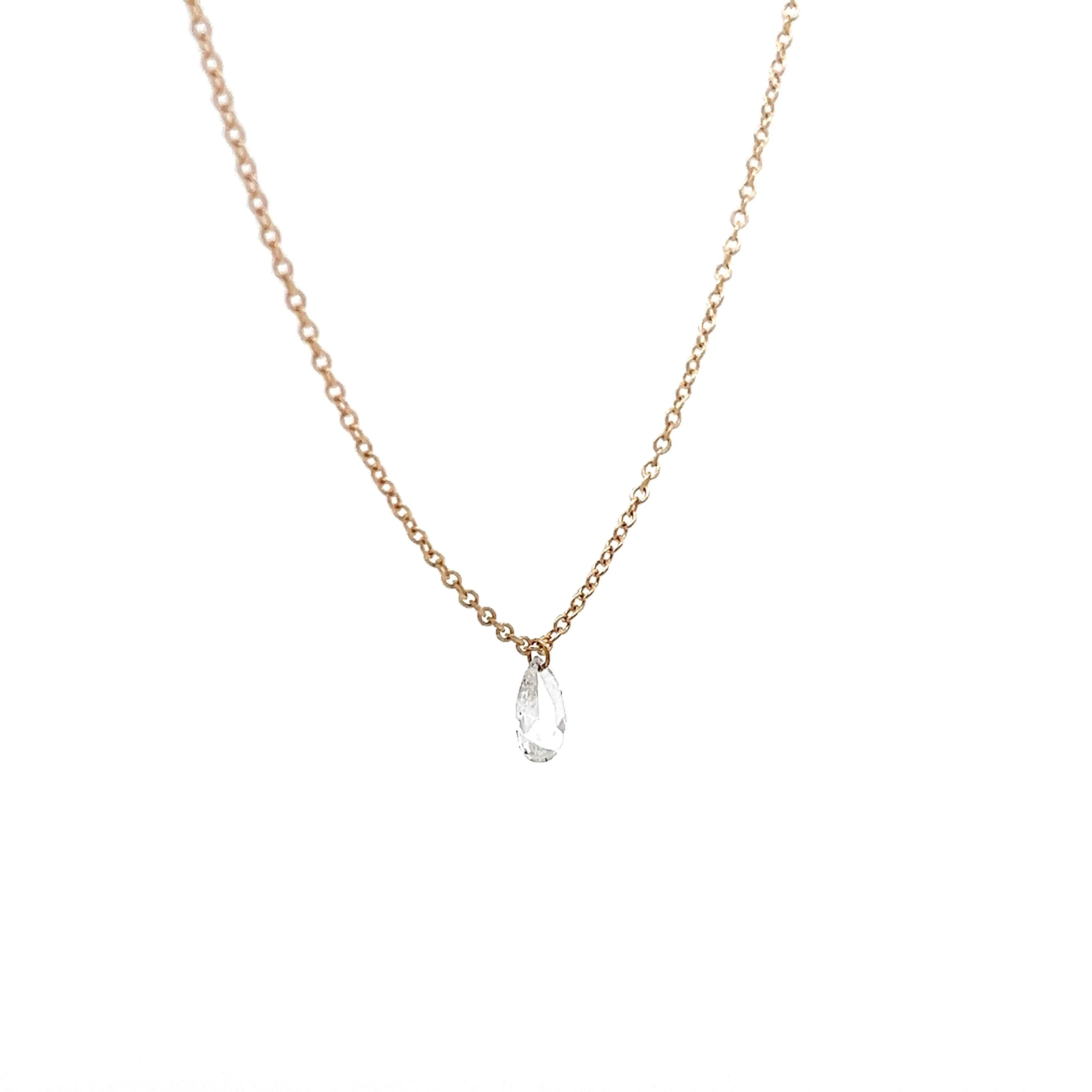 .23 Pear Rose Cut Diamond in 14k Yellow Gold - Image 3