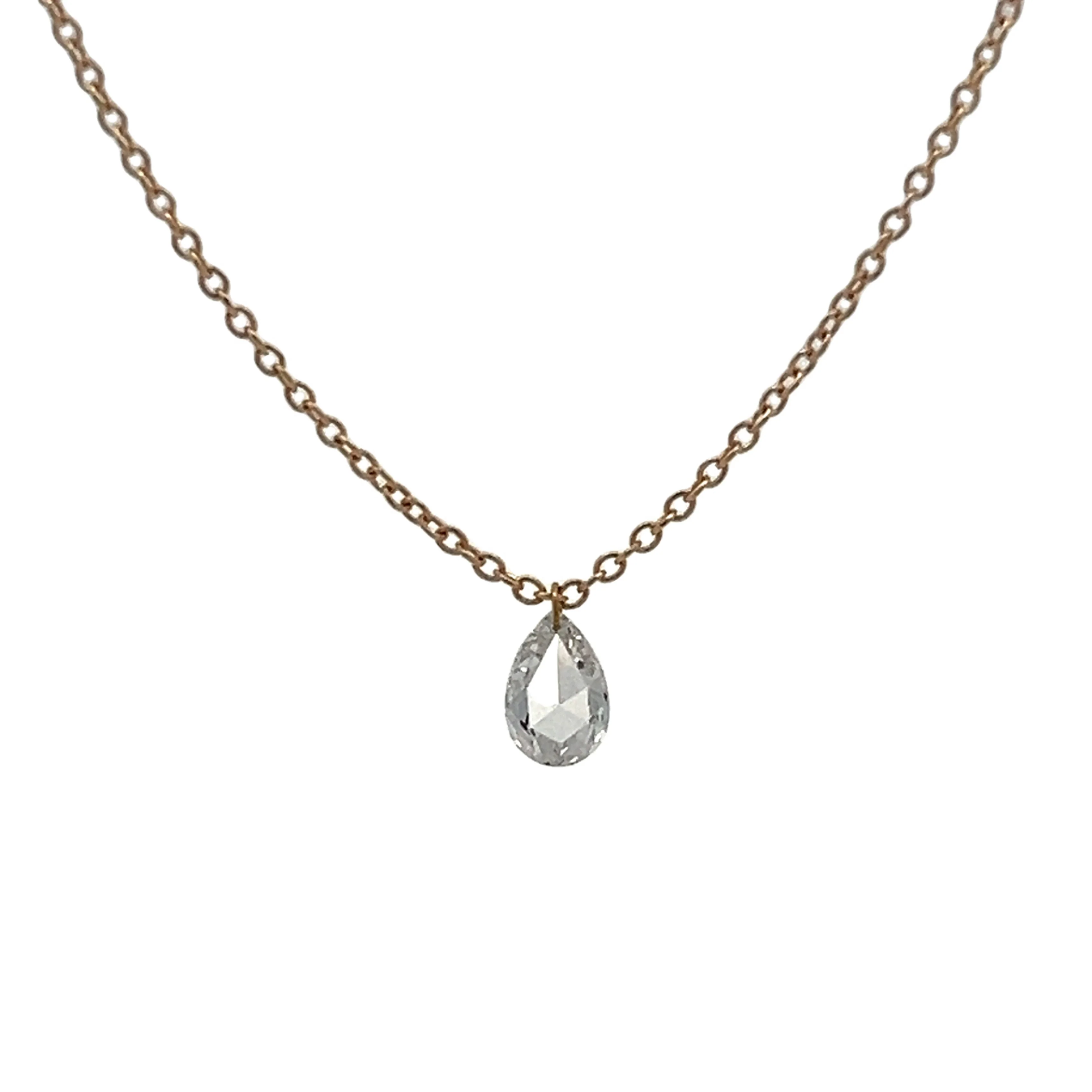 .23 Pear Rose Cut Diamond in 14k Yellow Gold - Image 4