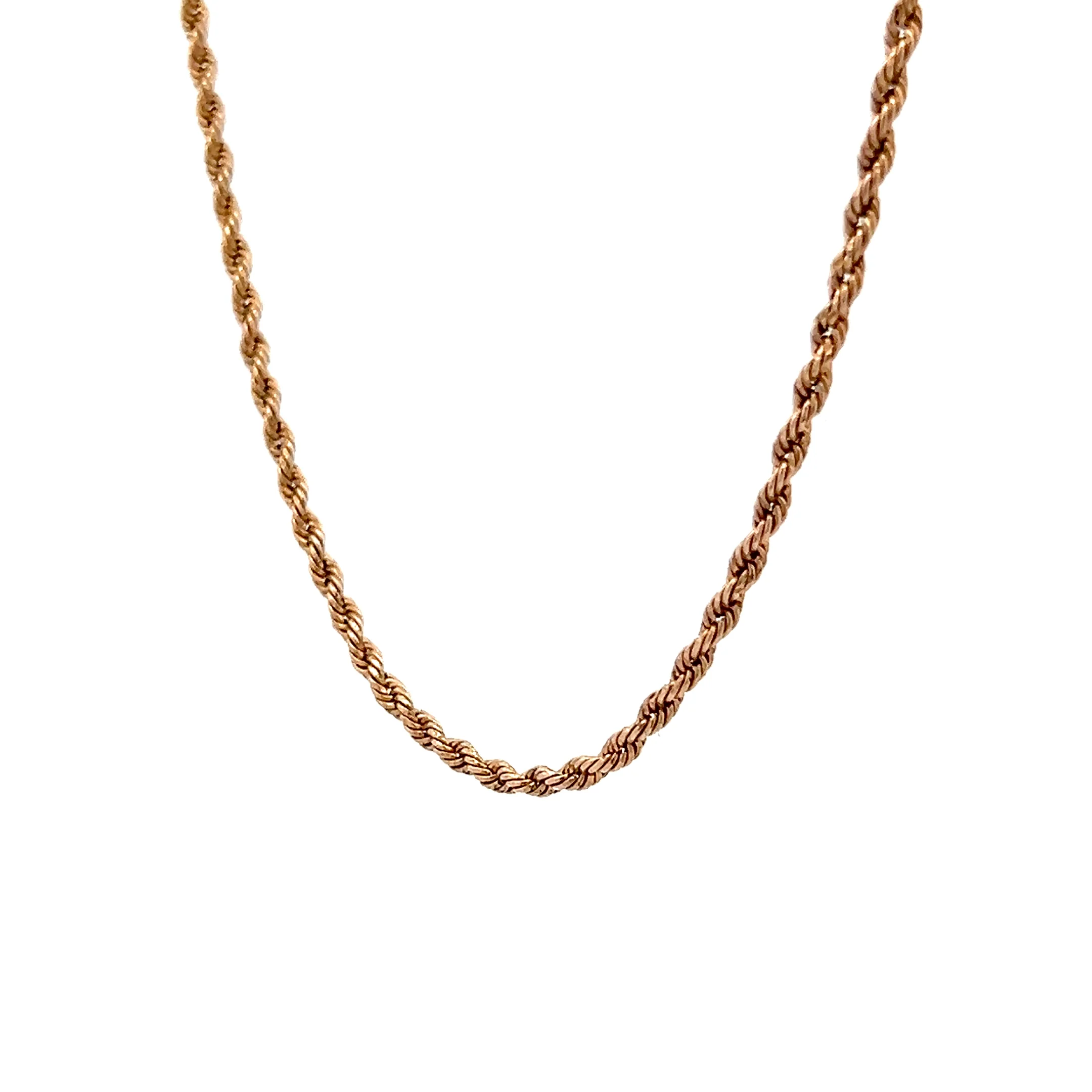 23" Rope Chain Necklace 14k Rose Gold - Image 2