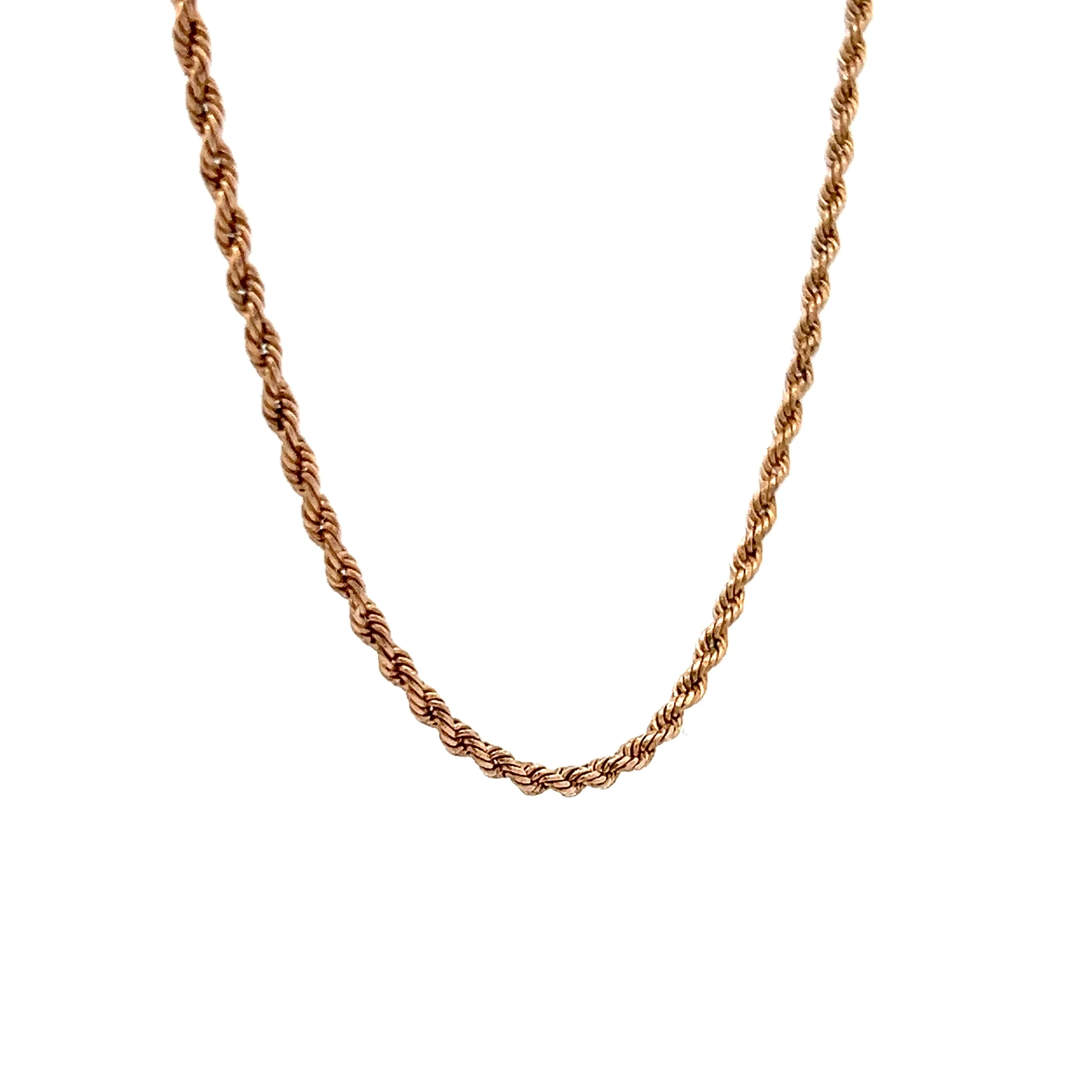 23" Rope Chain Necklace 14k Rose Gold - Image 3