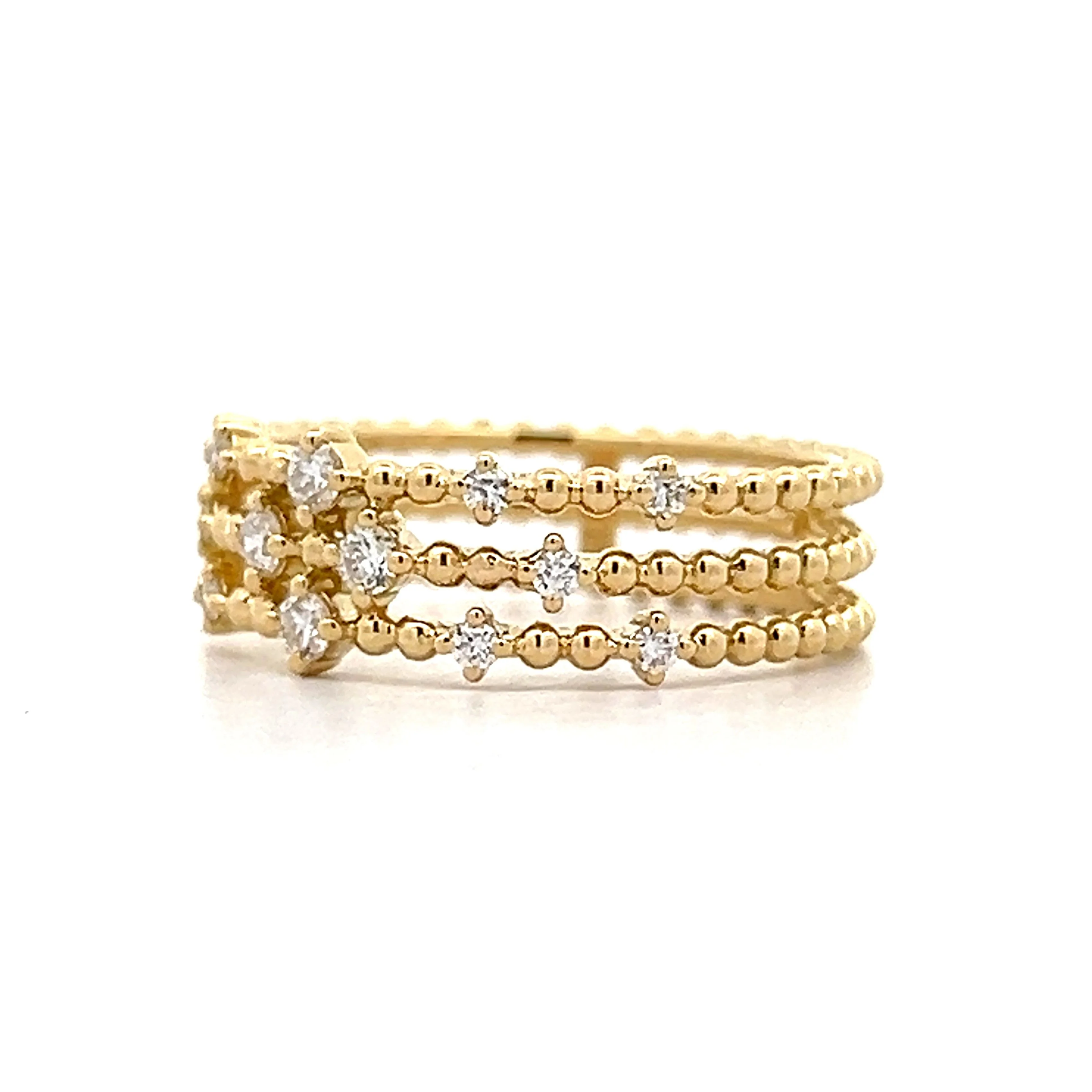 .23 Triple Stacked Diamond Ring in 18k Yellow Gold - Image 2