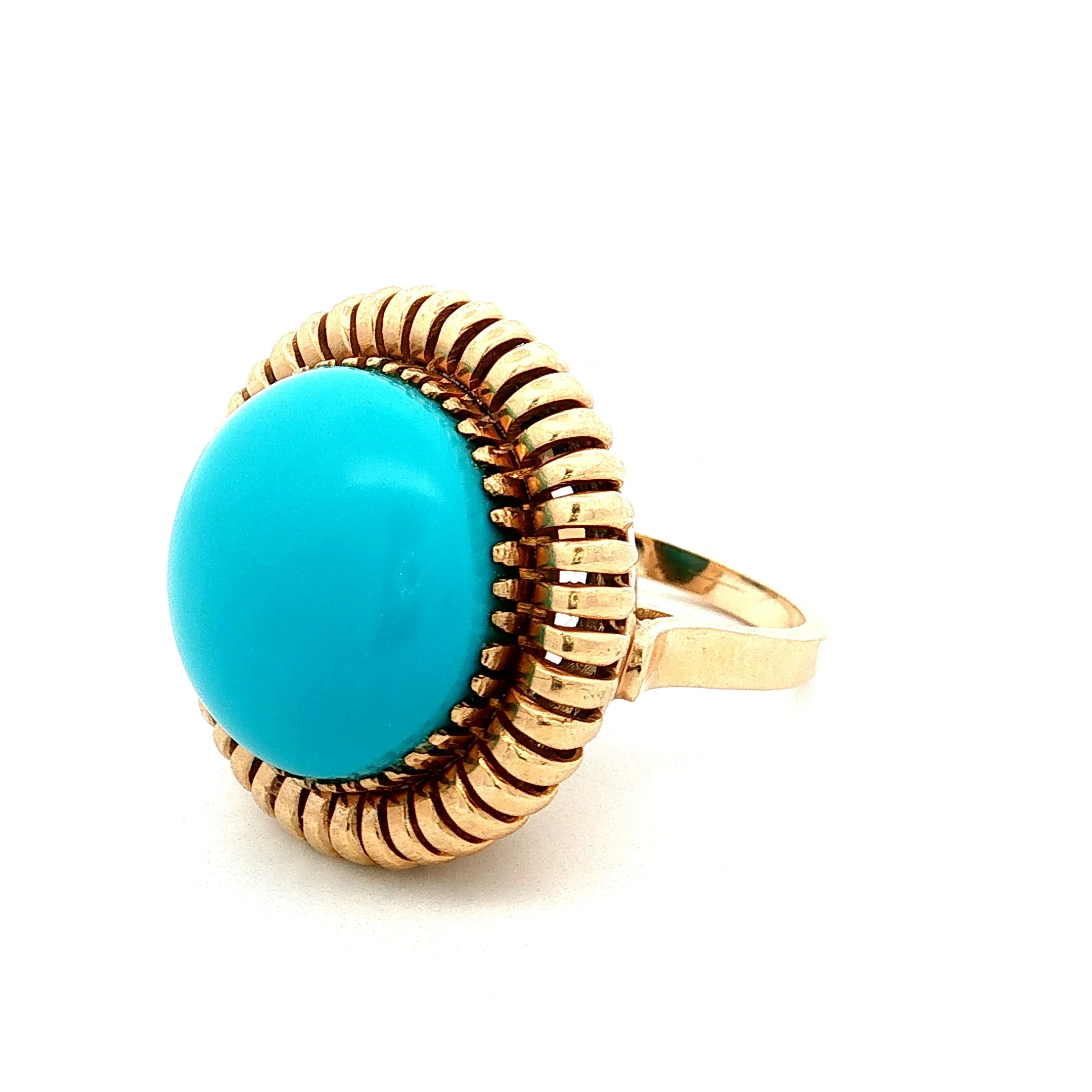 24.00 Vintage Mid-Century Turquoise Cocktail Ring 14k - Image 2
