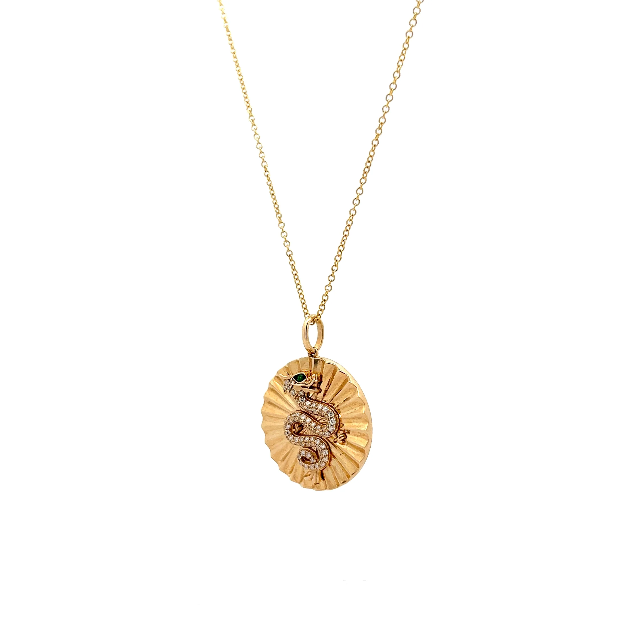 .24 Diamond Dragon Pendant in 14k Yellow Gold - Image 2