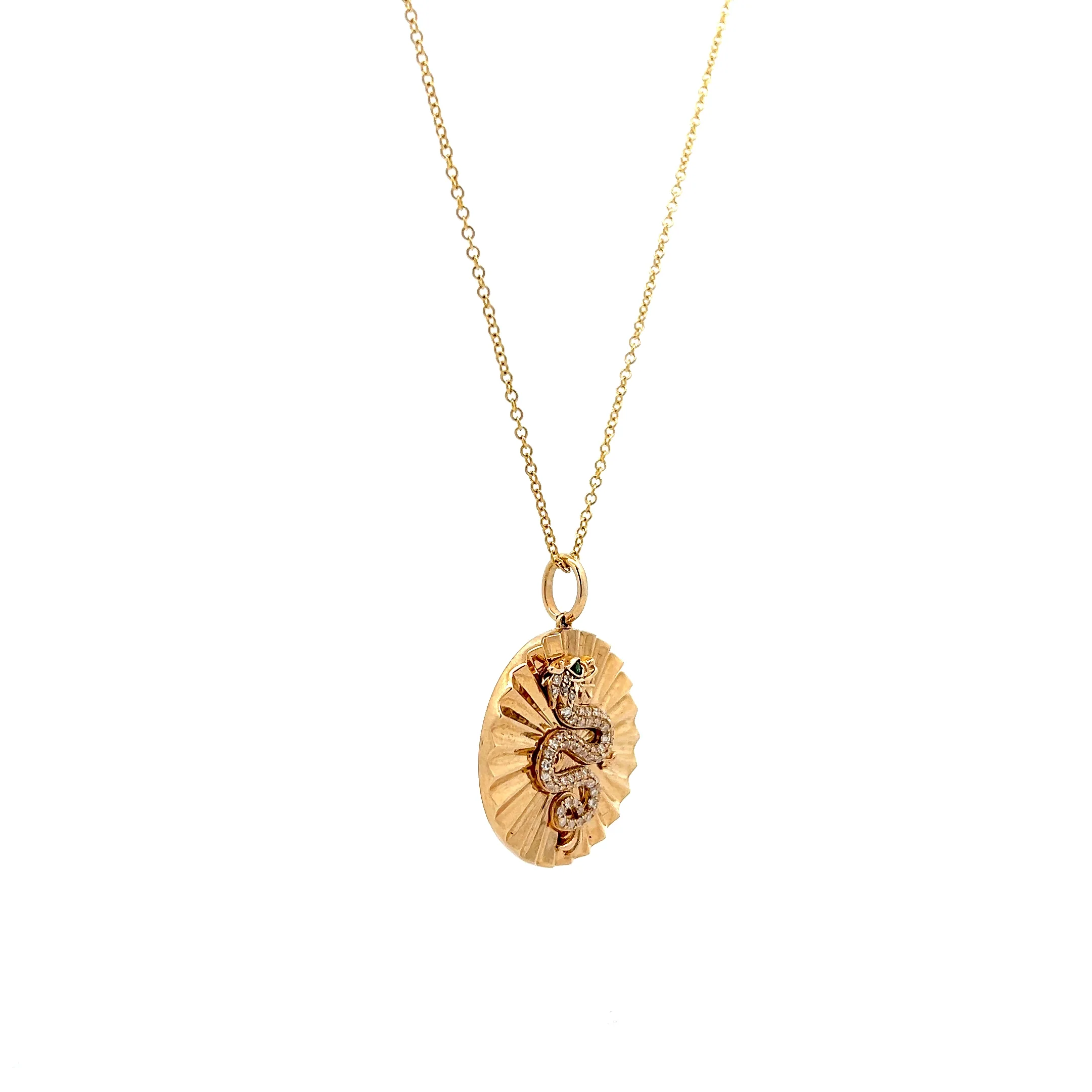 .24 Diamond Dragon Pendant in 14k Yellow Gold - Image 3