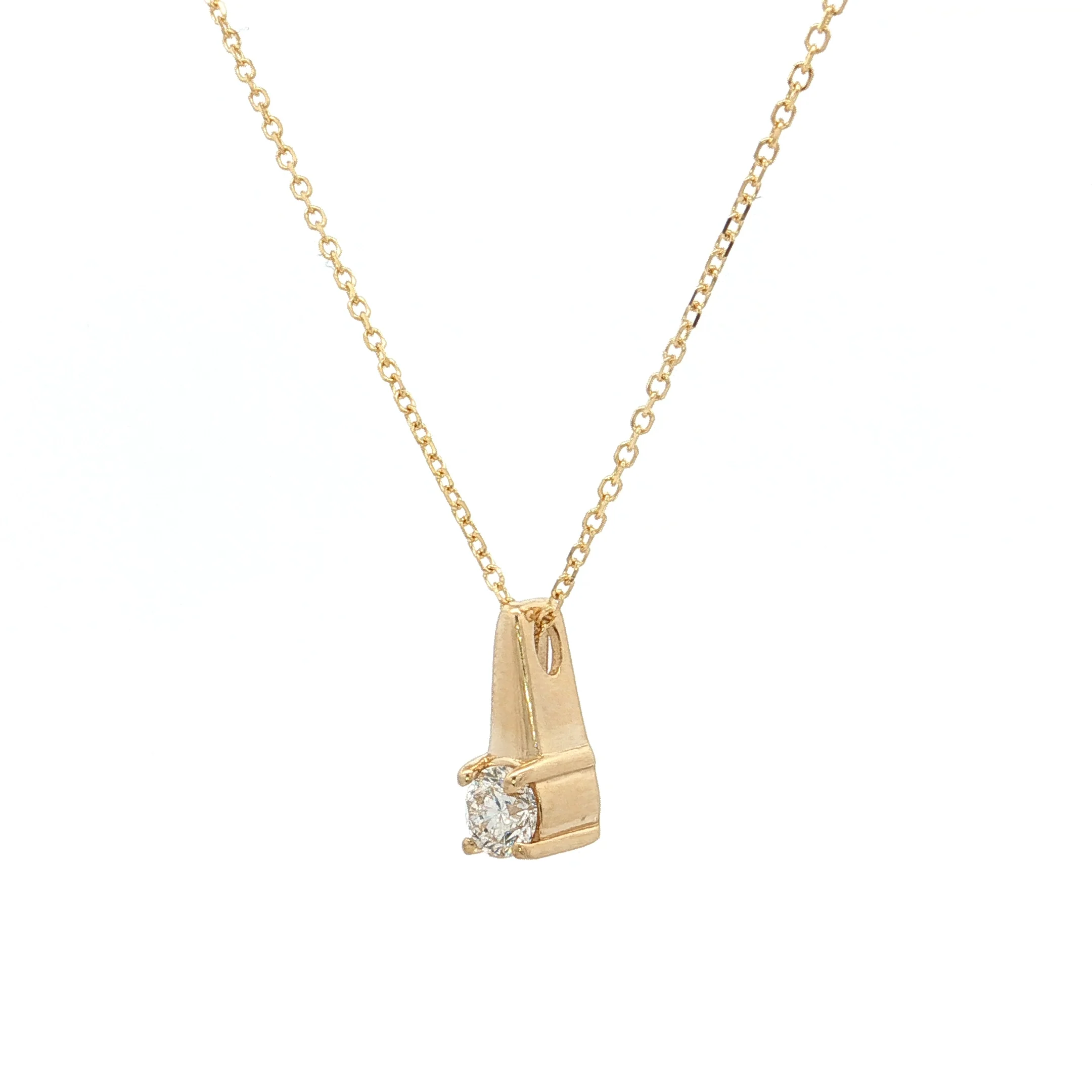 .24 Diamond Geometric Pendant Necklace 14k Yellow Gold - Image 2