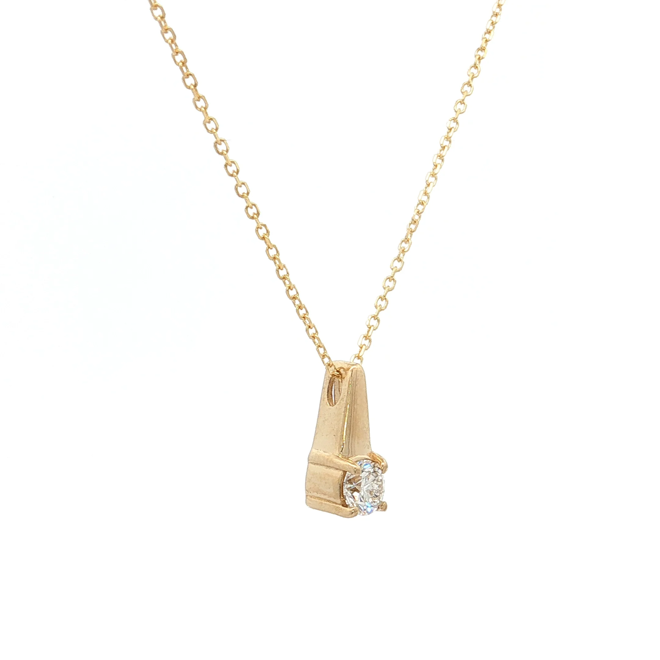 .24 Diamond Geometric Pendant Necklace 14k Yellow Gold - Image 3