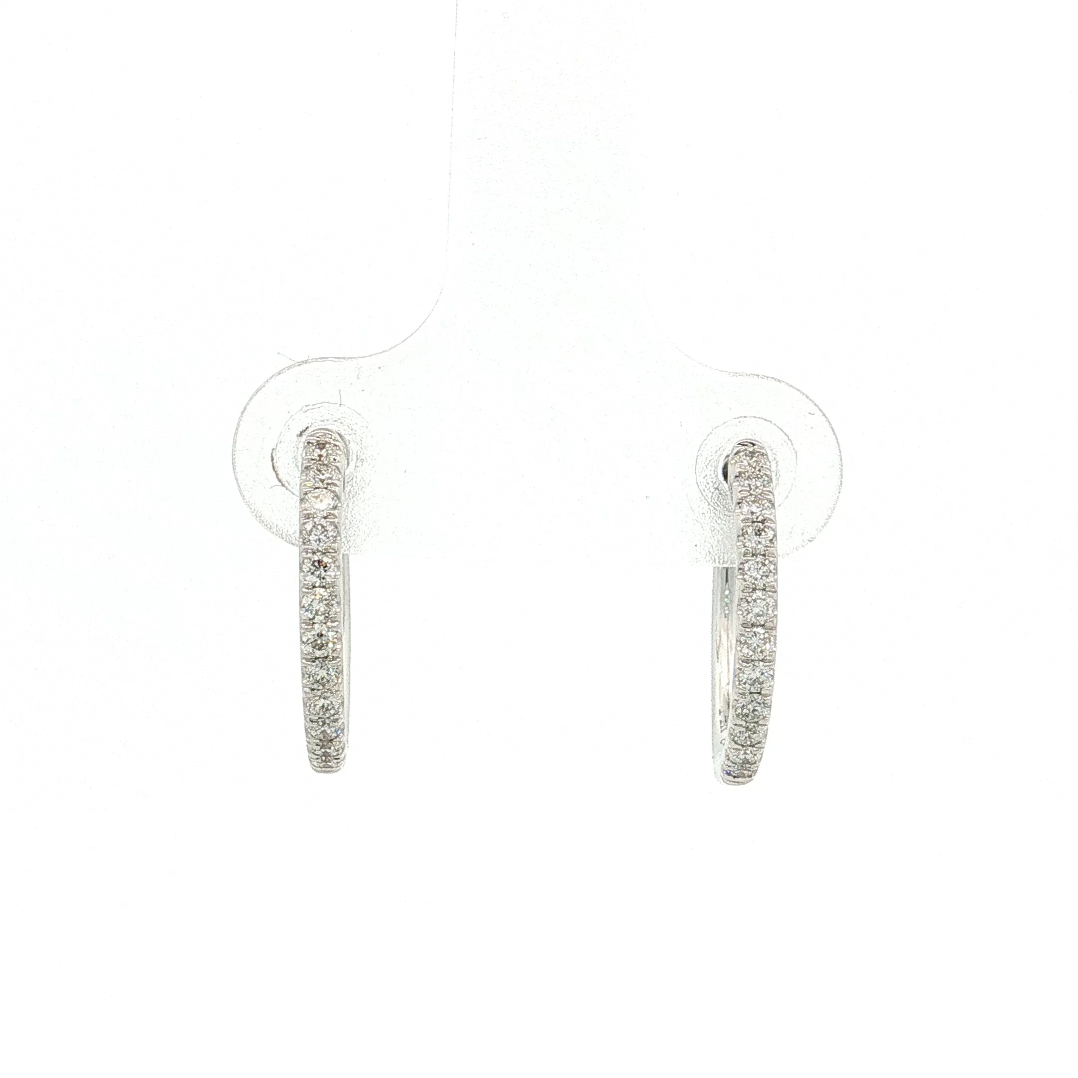 .24 Diamond Hoop Earrings 14k White Gold