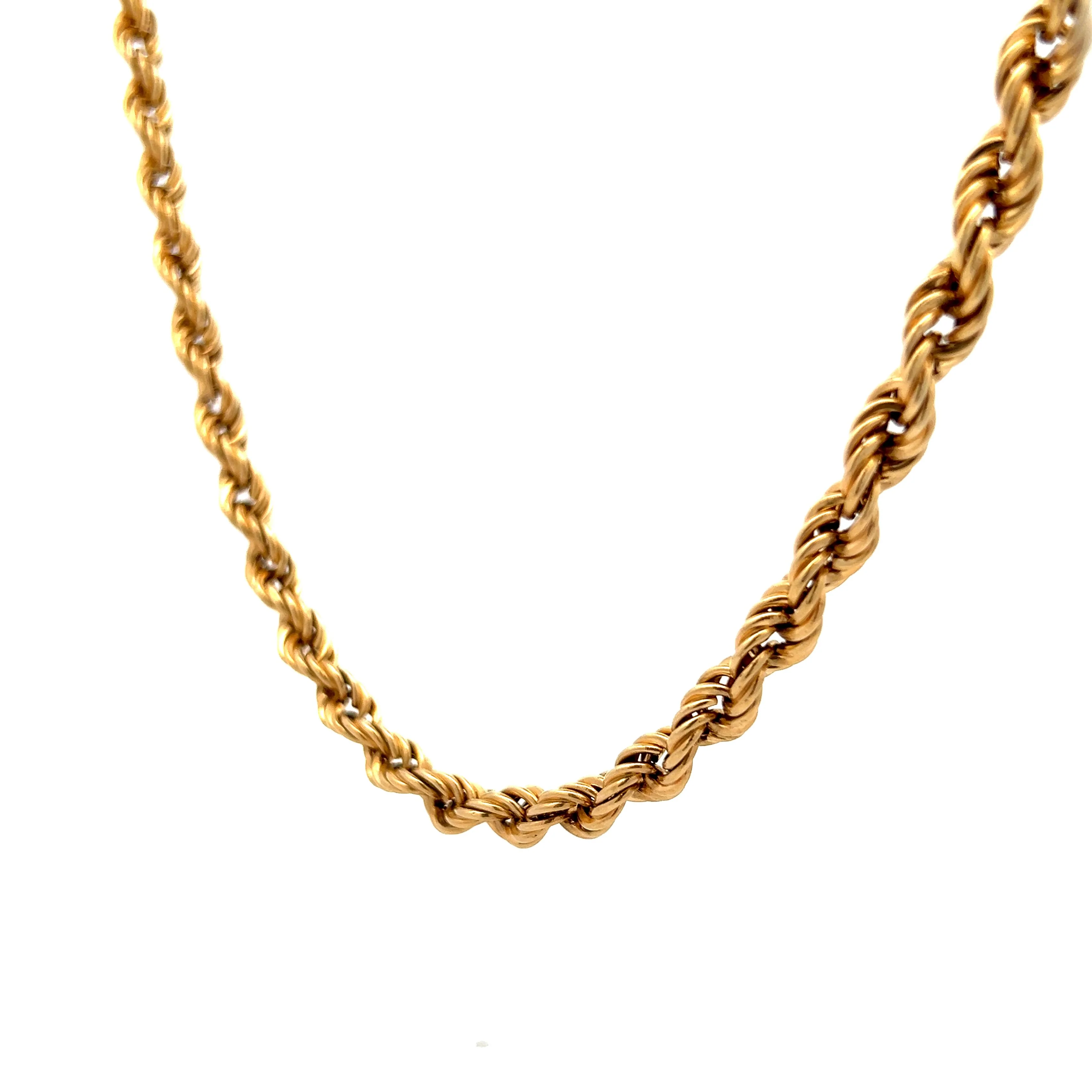 24 Inch Mens Rope Chain Necklace in 14k Yellow Gold - Image 2