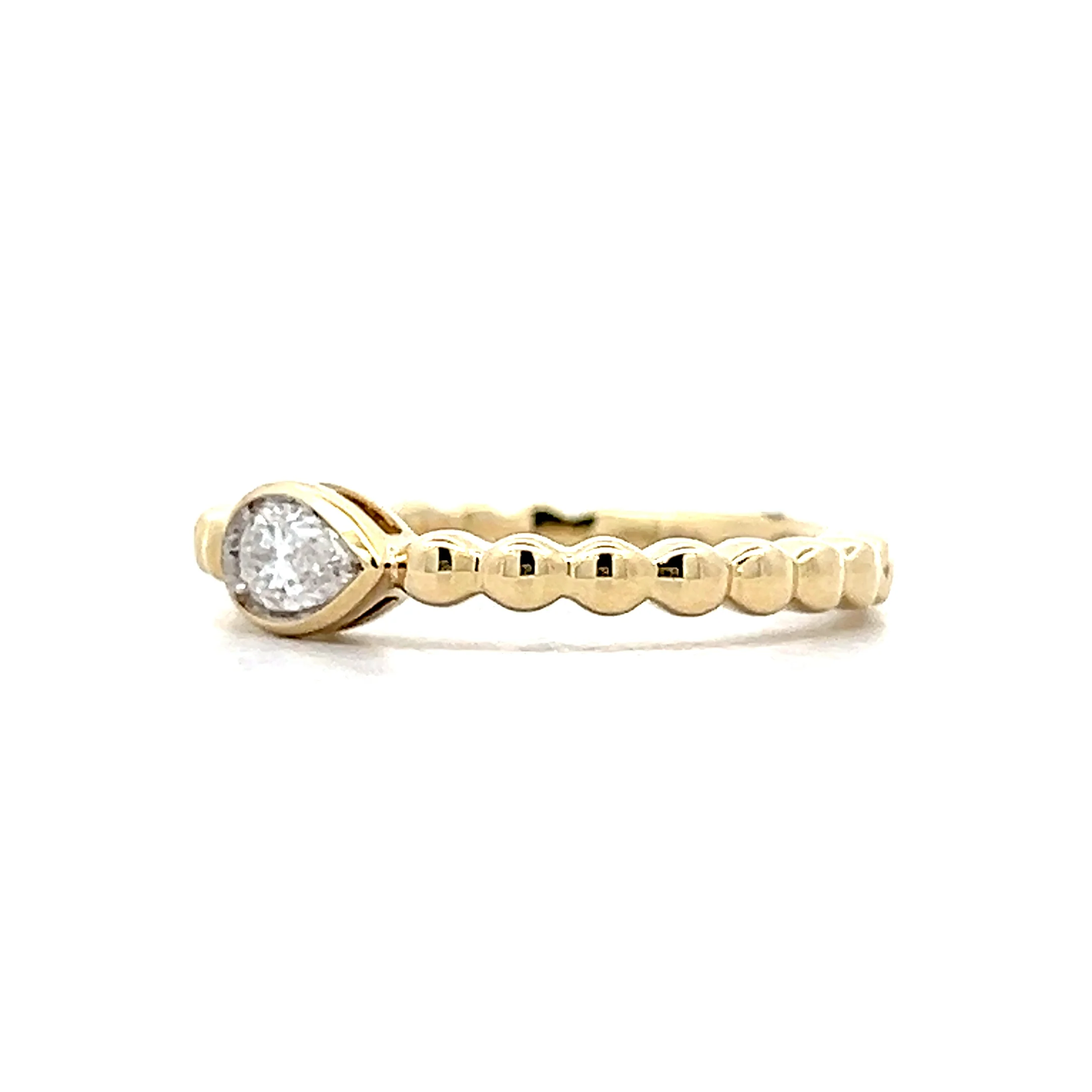 .24 Pear Diamond Stacking Ring in 14k Yellow Gold - Image 2