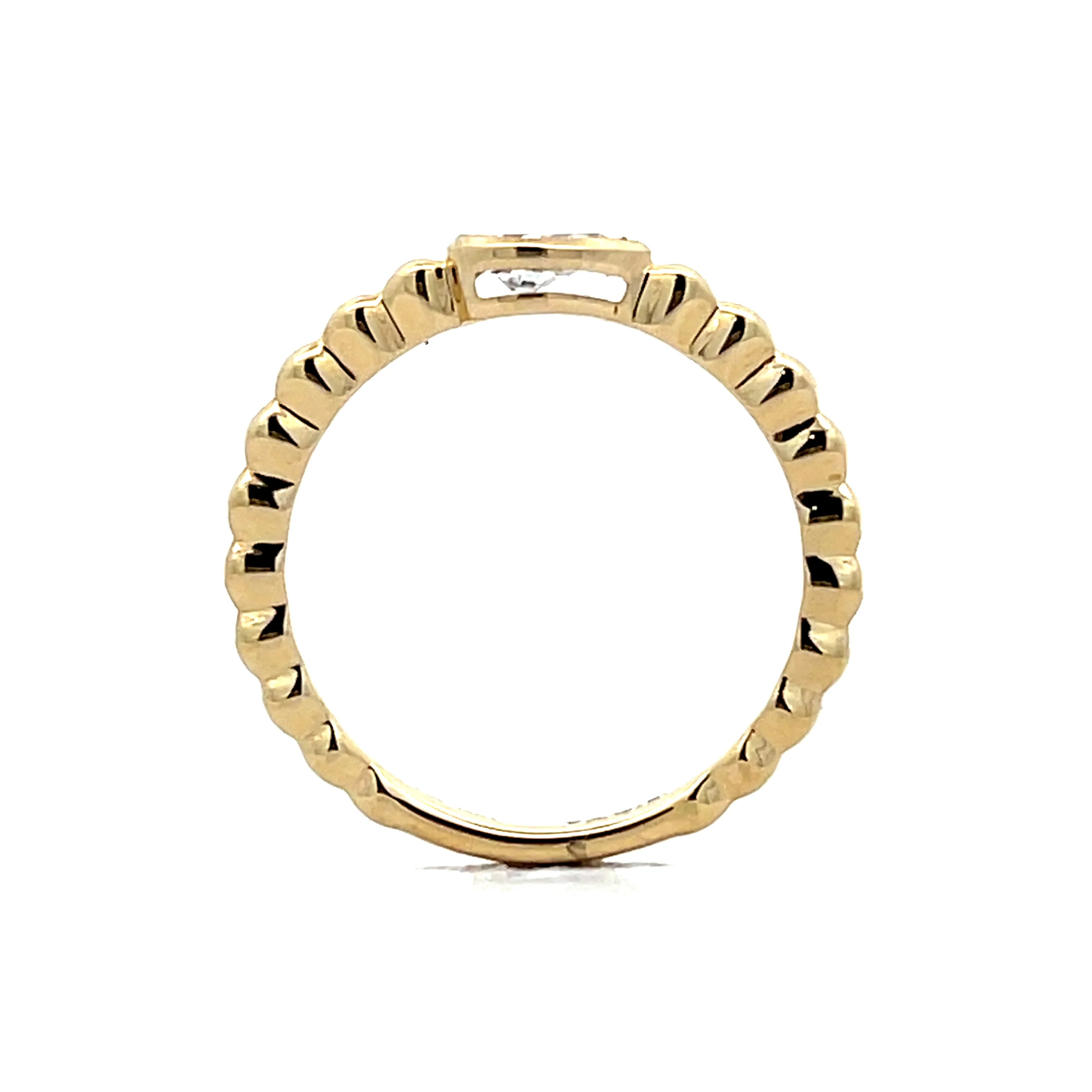 .24 Pear Diamond Stacking Ring in 14k Yellow Gold - Image 4