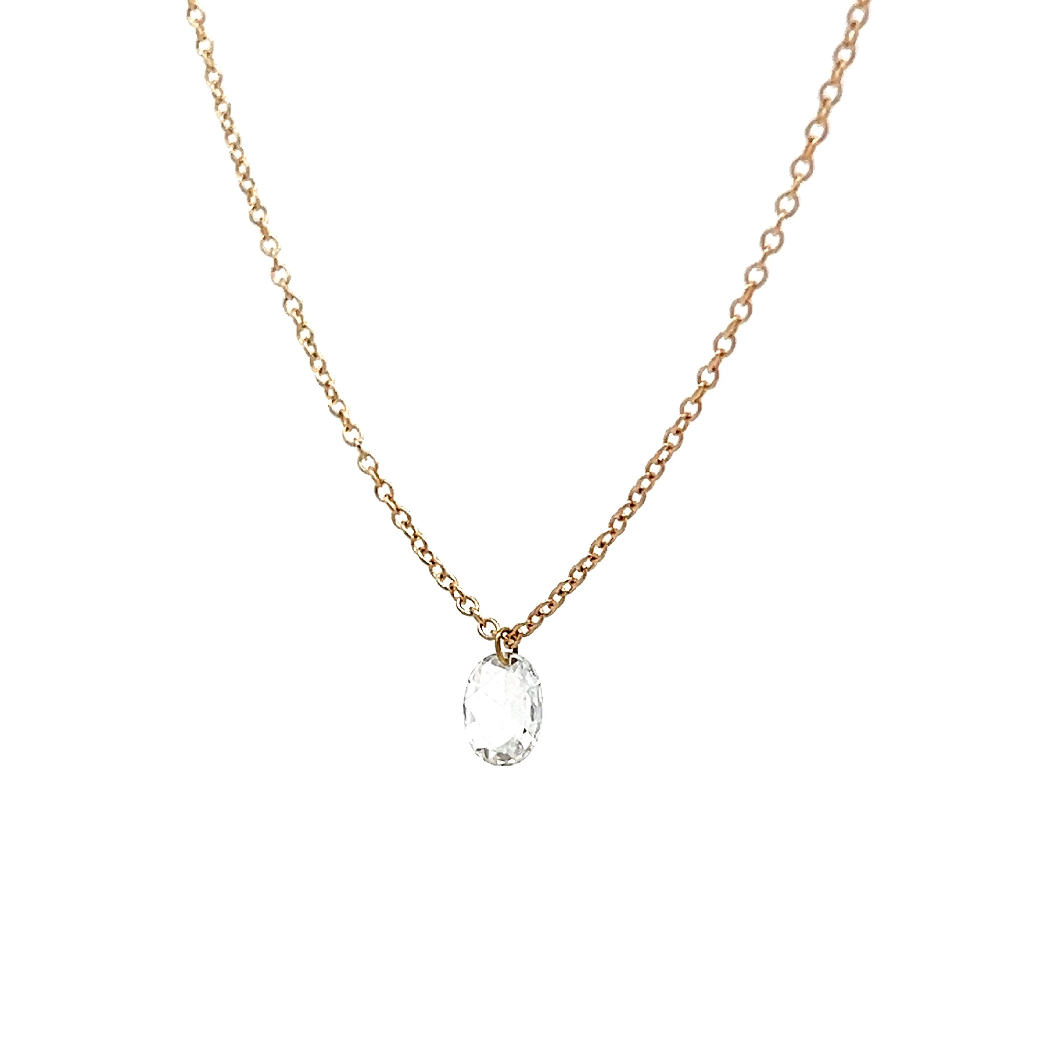 .24 Rose Cut Diamond Necklace in 14k Yellow Gold - Image 2
