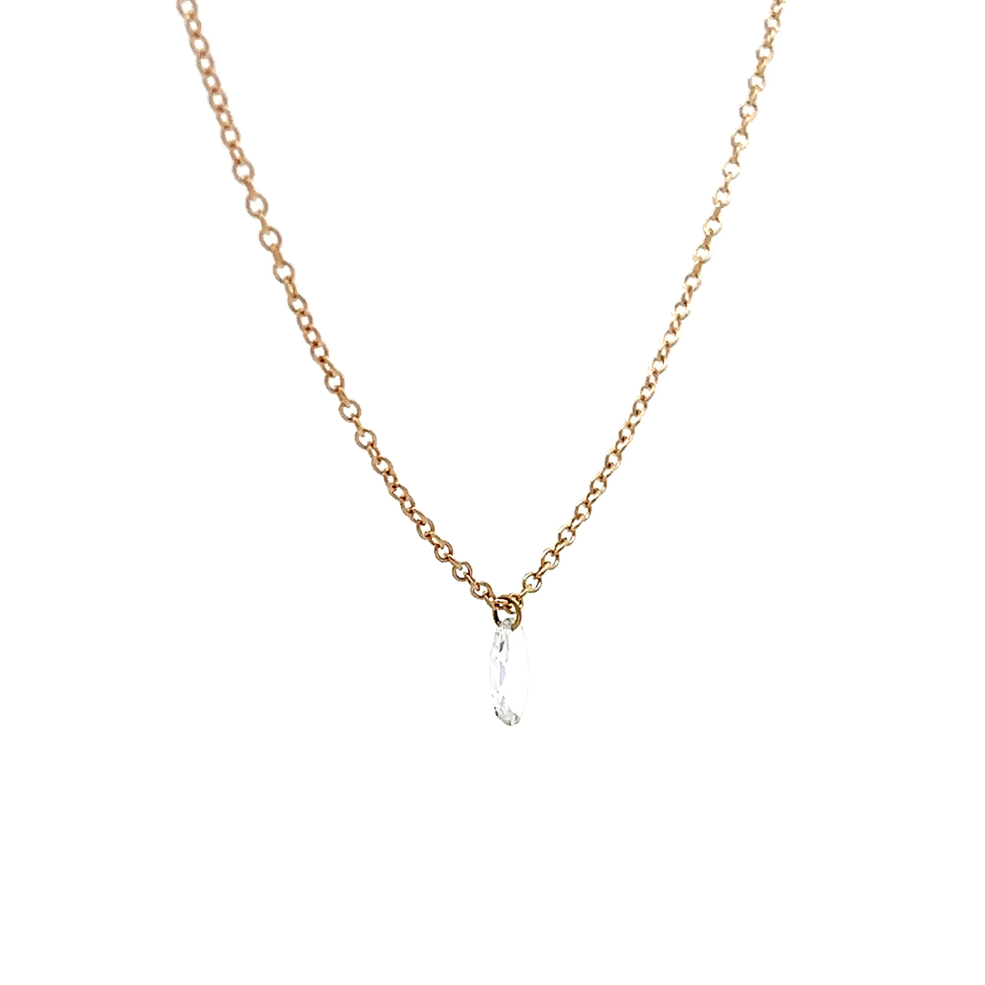 .24 Rose Cut Diamond Necklace in 14k Yellow Gold - Image 3