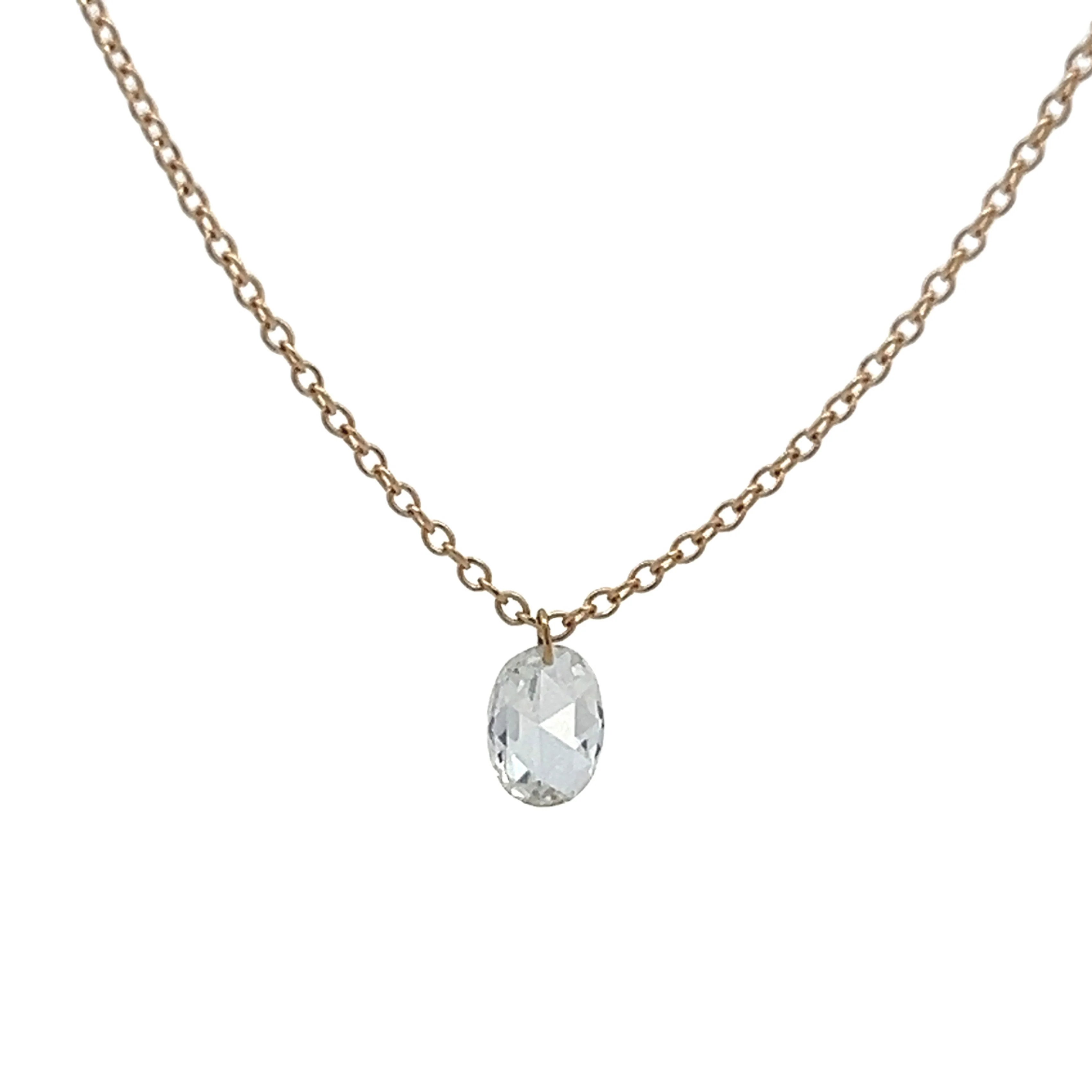.24 Rose Cut Diamond Necklace in 14k Yellow Gold - Image 4