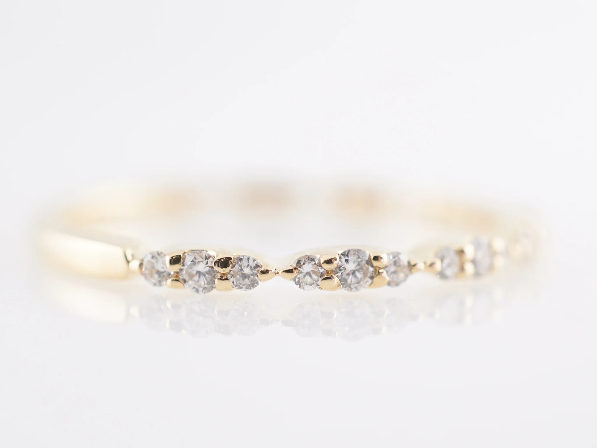 .24 Thin Diamond Wedding Band in 18k Yellow Gold - Image 3