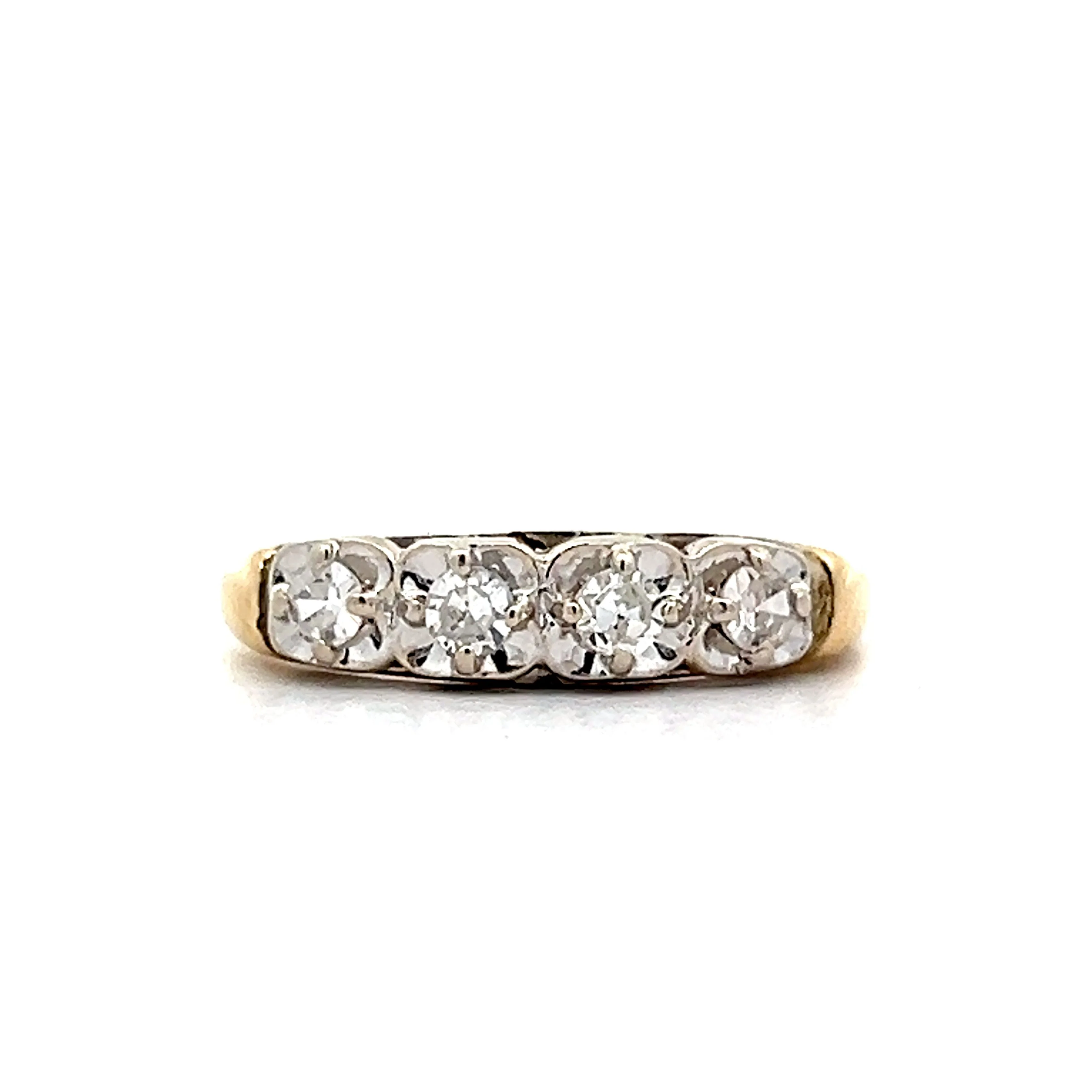 .24 Vintage 1960s Diamond Band in Yellow & White Gold