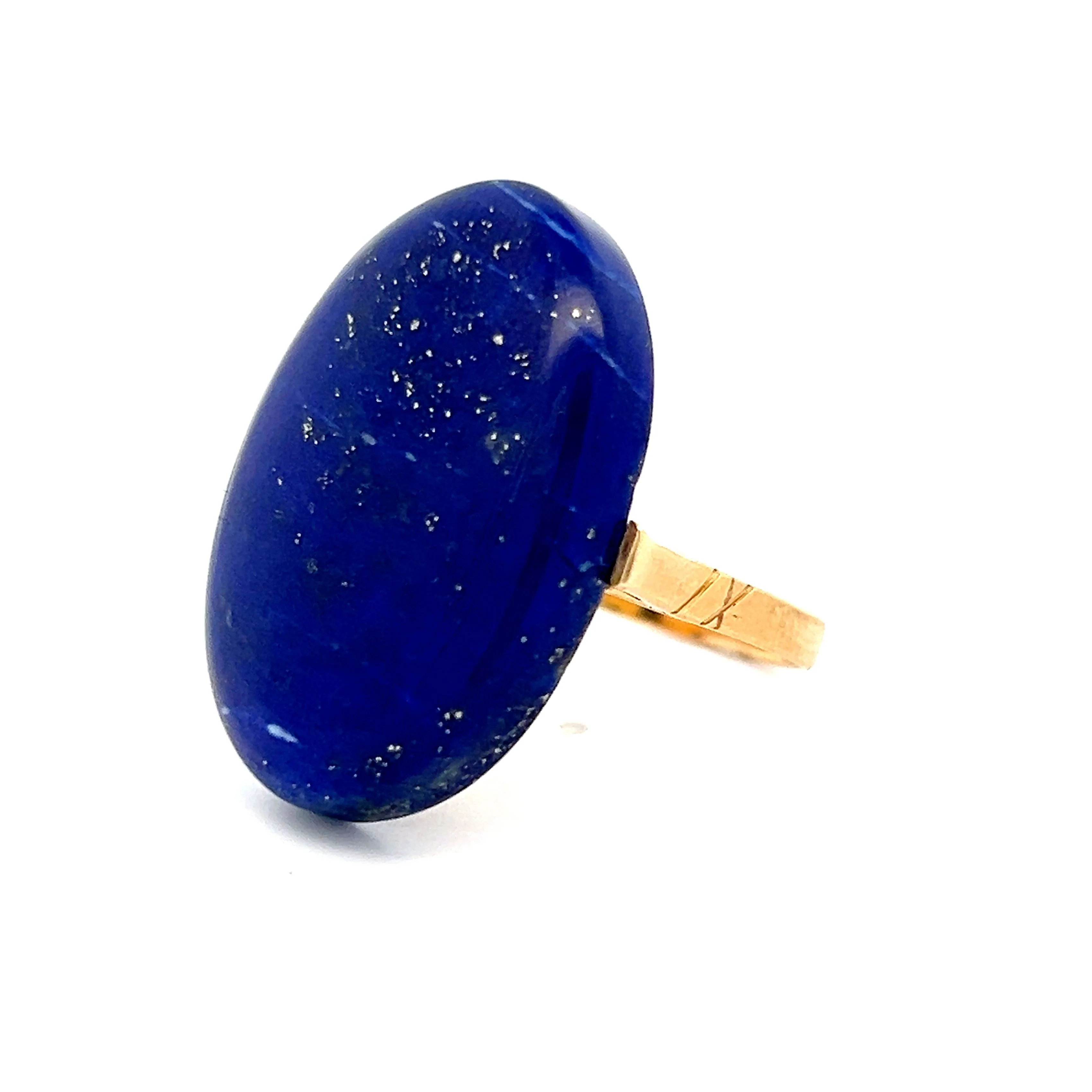 25.75 Vintage Lapis Lazuli Cocktail Ring in 18k - Image 2