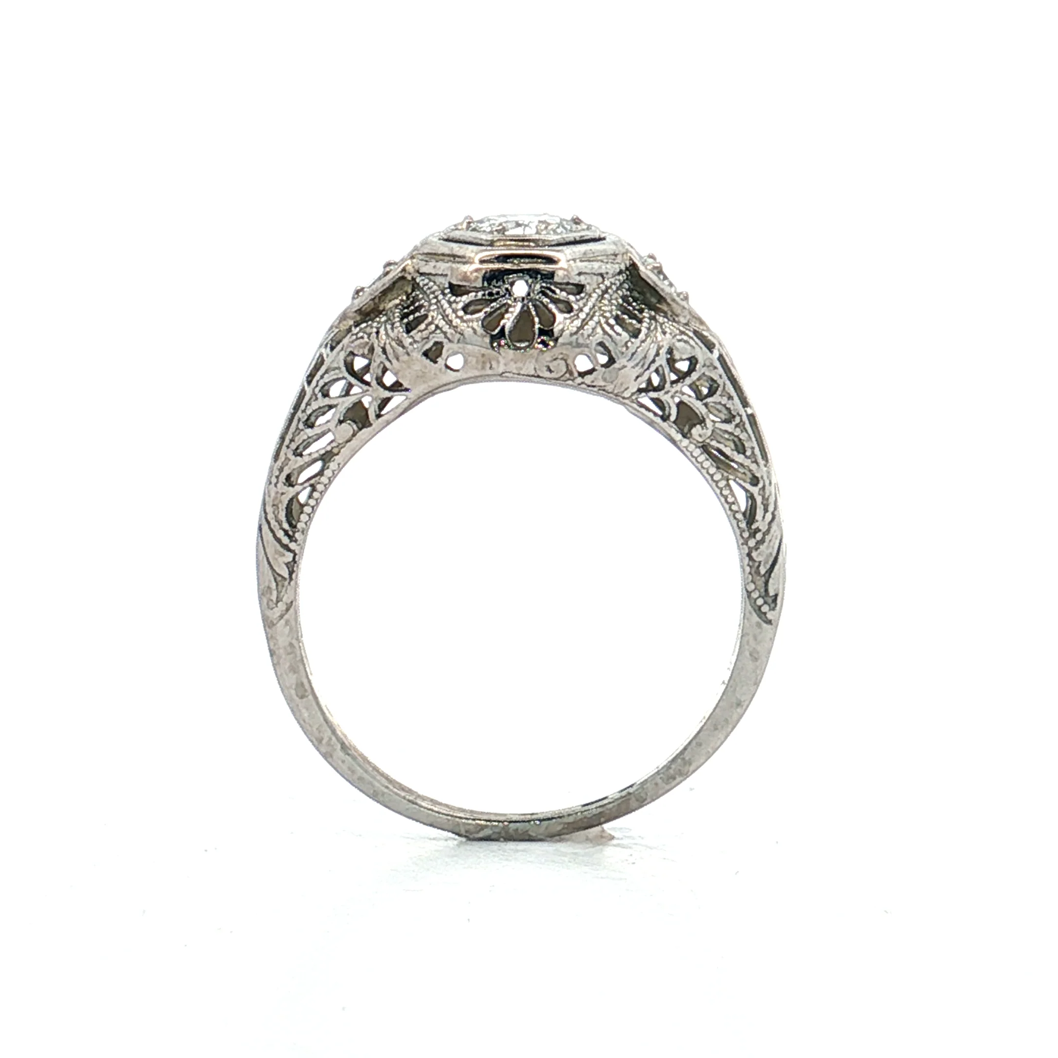 .25 Antique Diamond Three Stone Engagement Ring 18k - Image 4