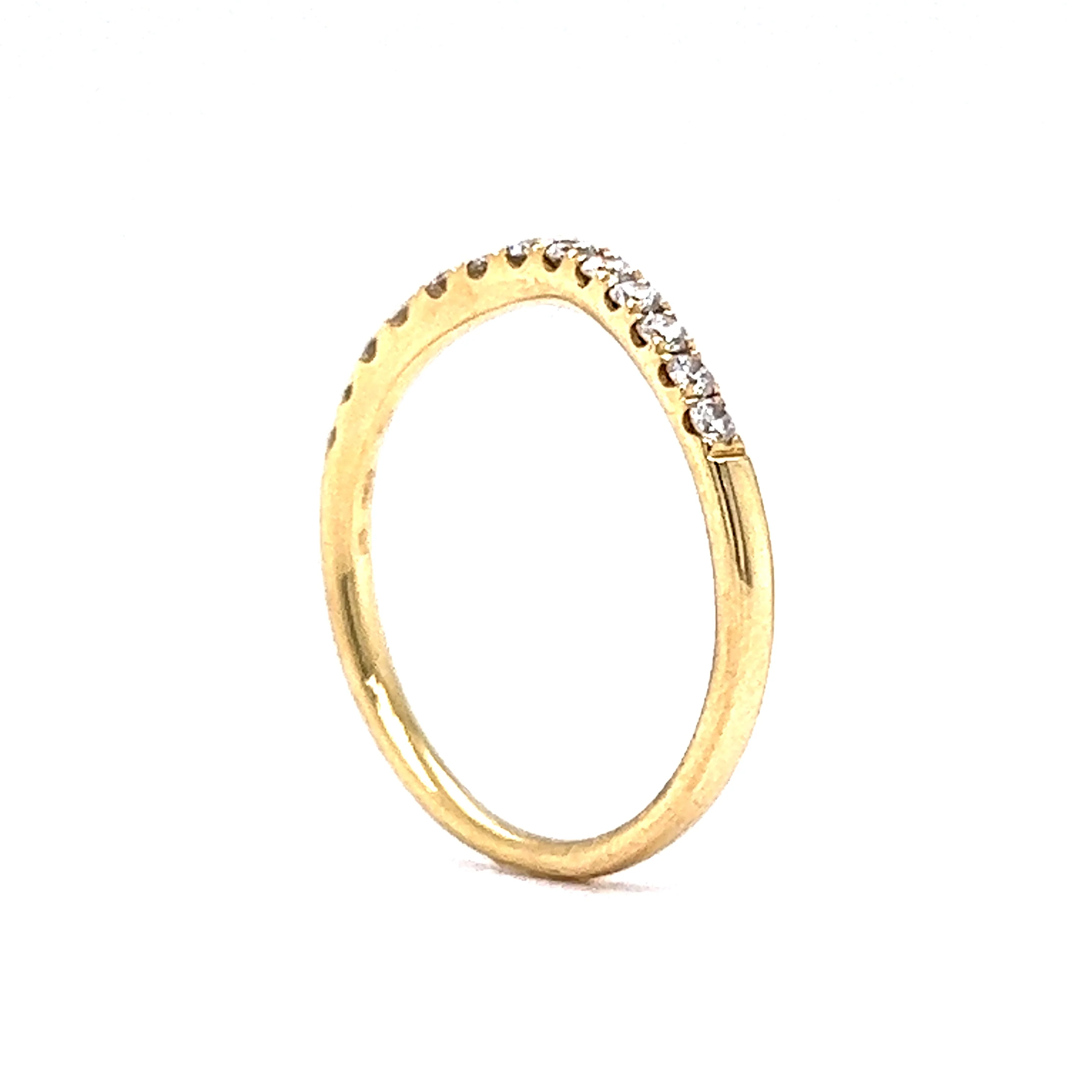 .25 Contoured Diamond Wedding Band in Yellow Gold - Image 5